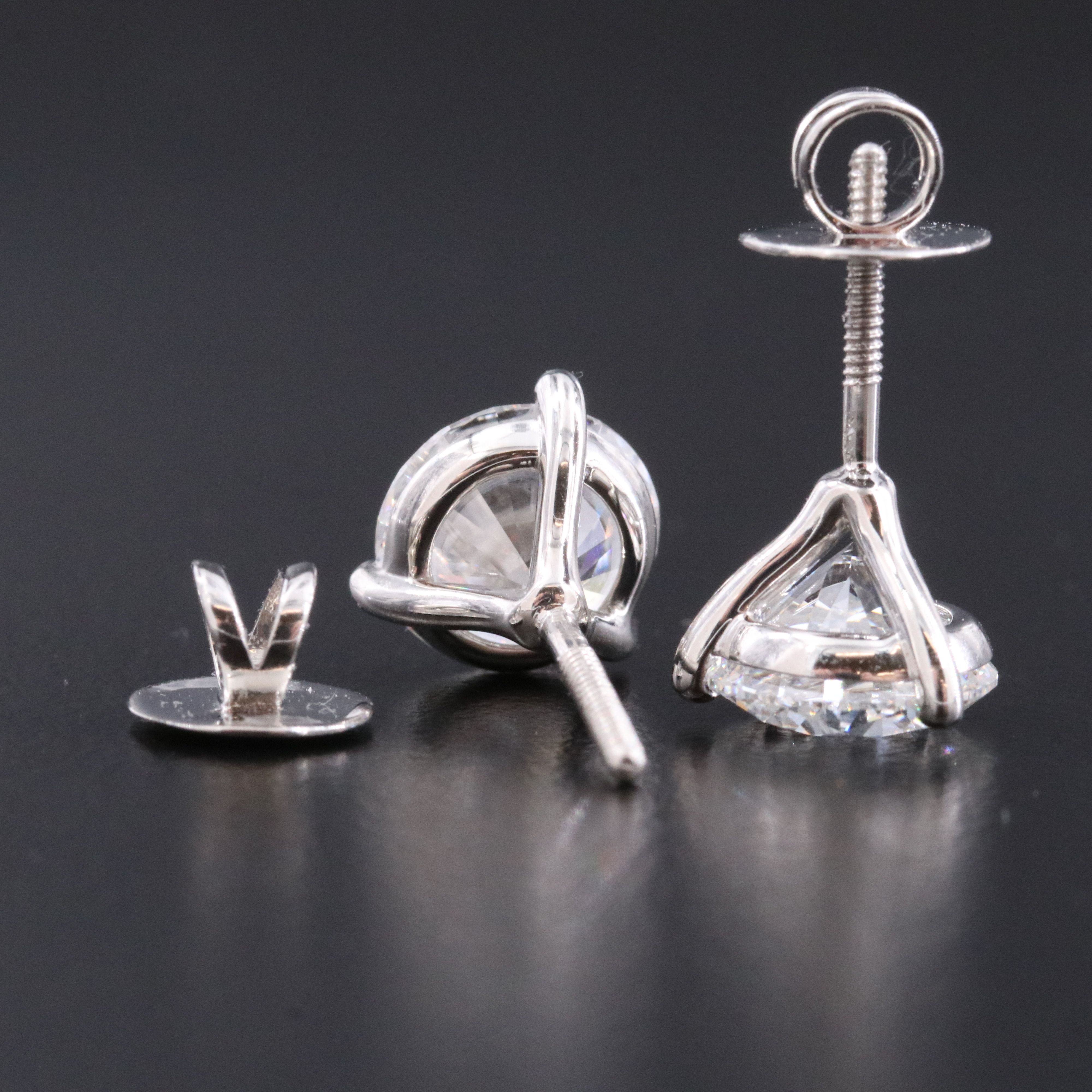 Platinum 5.10 CTW Lab Grown Diamond Stud Earrings with IGI Report