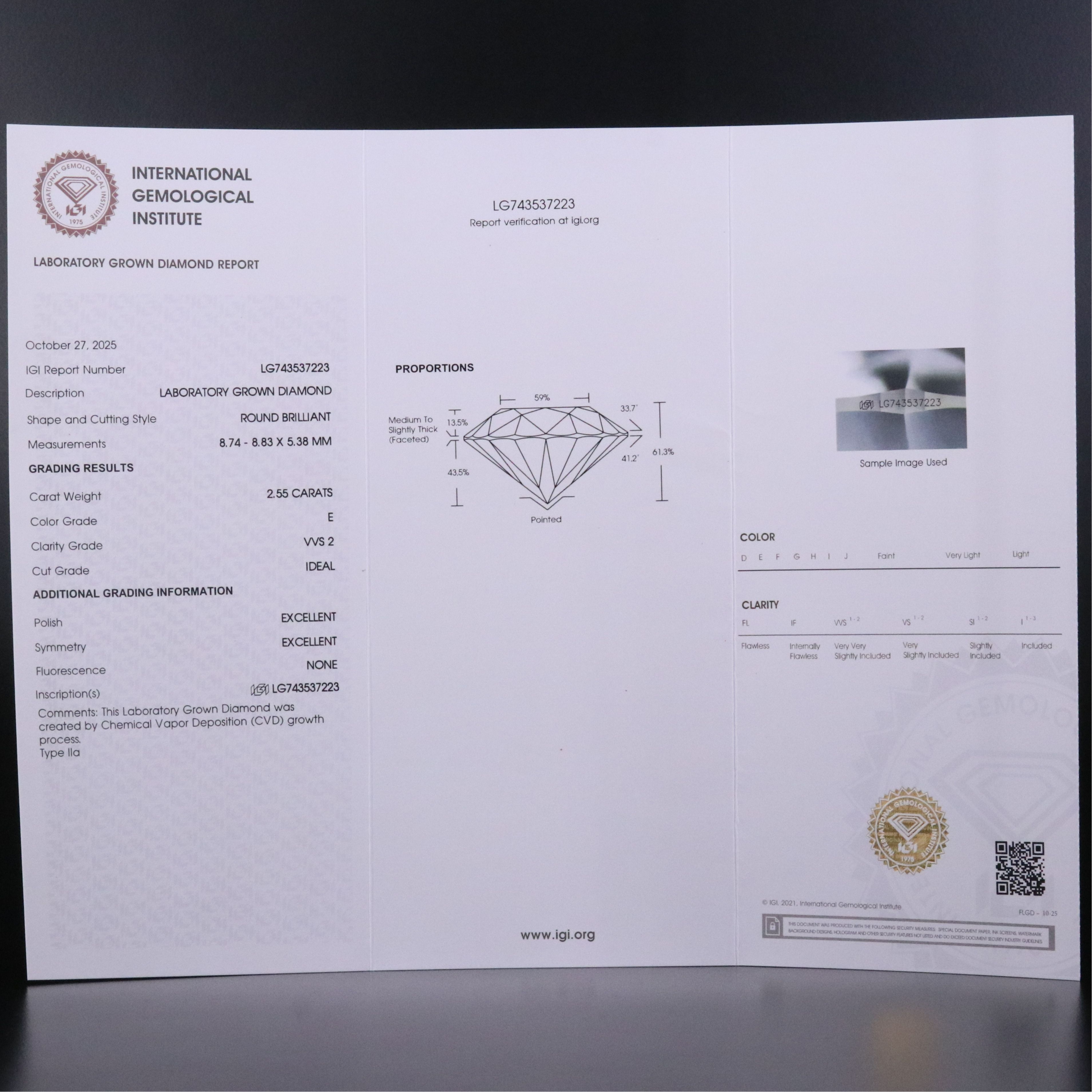 Platinum 5.10 CTW Lab Grown Diamond Stud Earrings with IGI Report