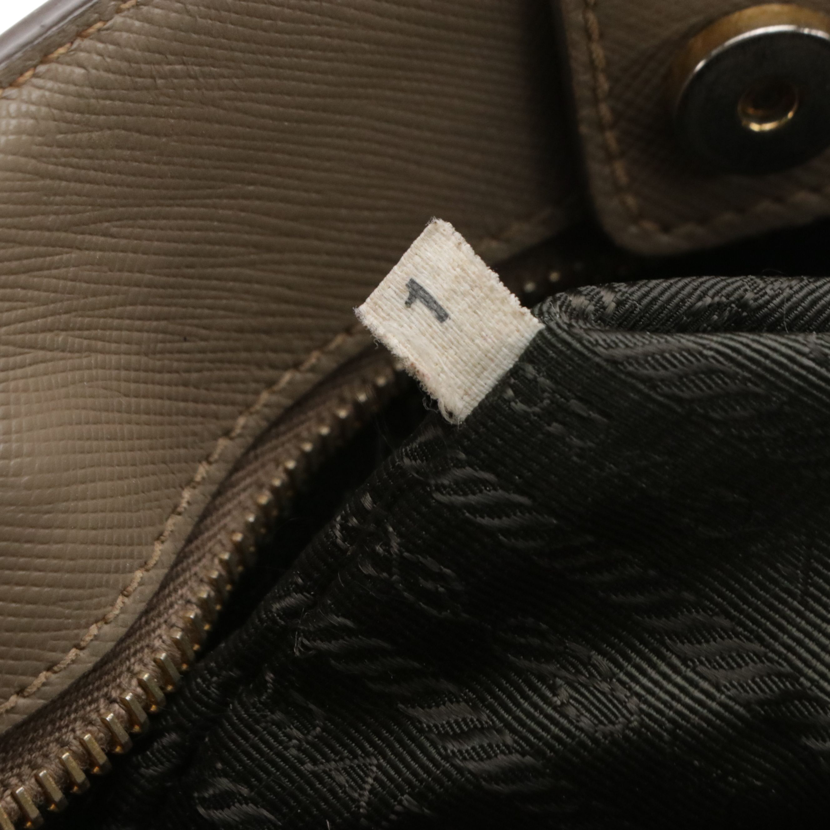 Prada Two-Way Shopping Tote in Taupe Saffiano Leather