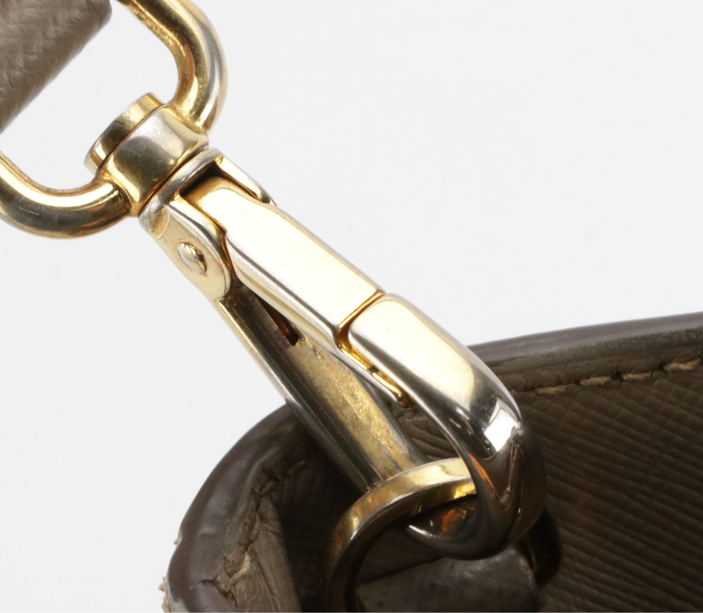 Prada Two-Way Shopping Tote in Taupe Saffiano Leather