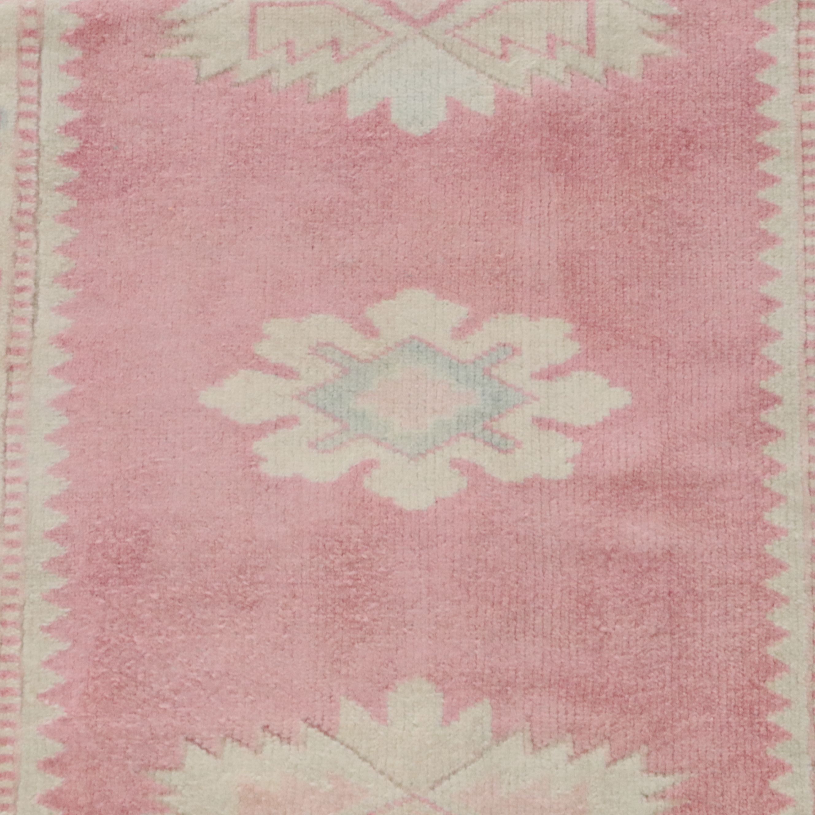 2'8 x 6'7 Hand-Knotted Turkish Oushak Carpet Runner