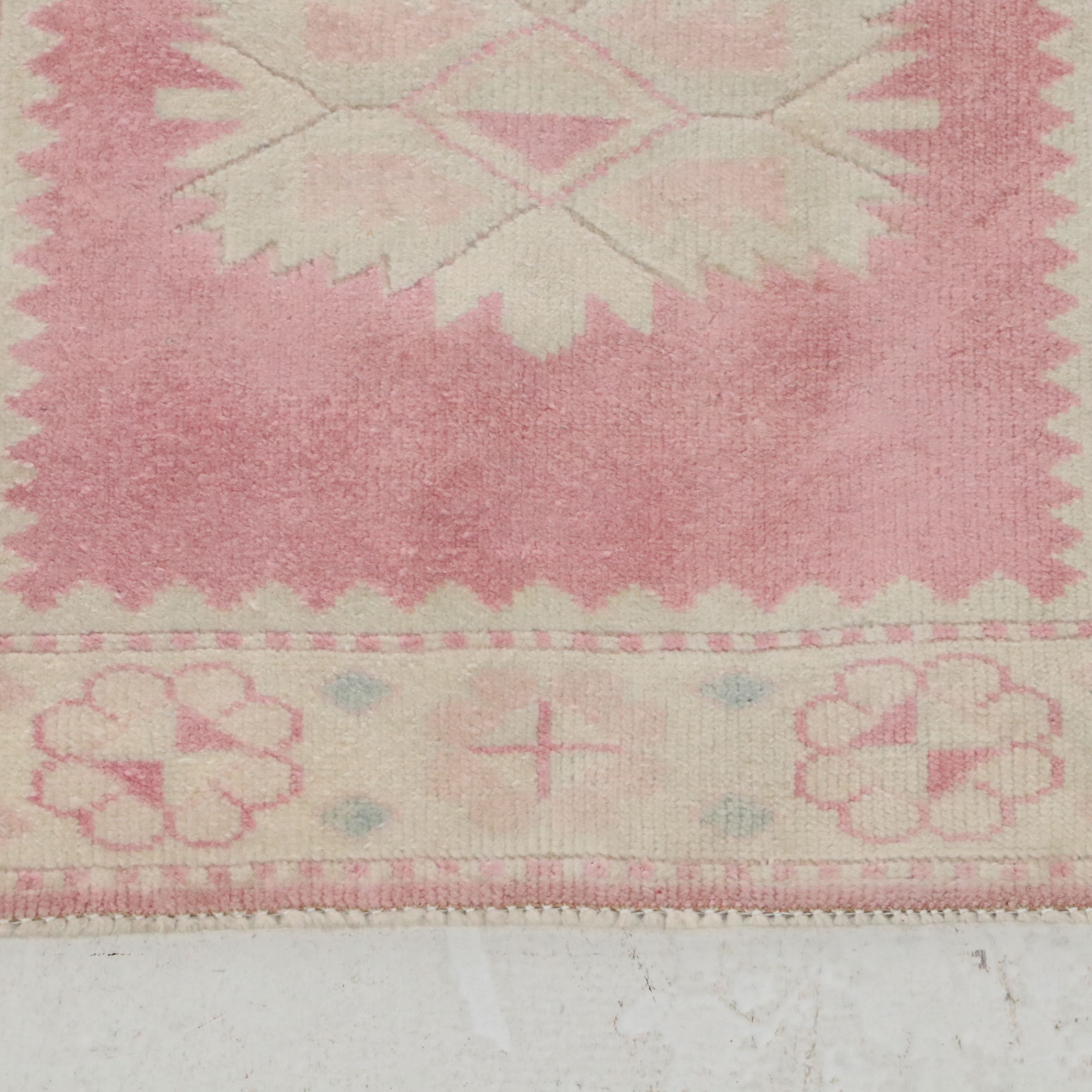 2'8 x 6'7 Hand-Knotted Turkish Oushak Carpet Runner