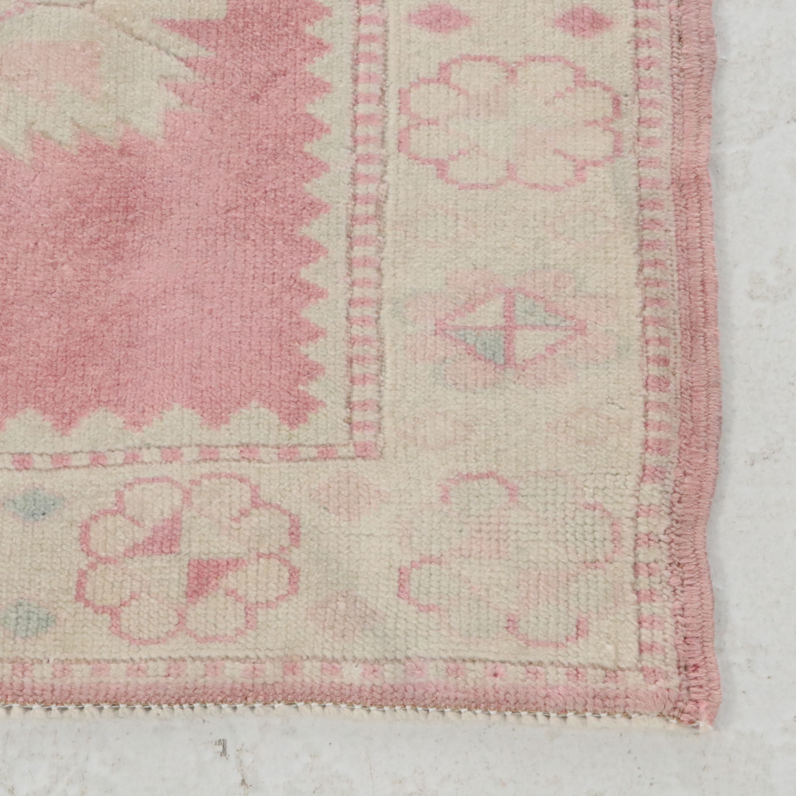 2'8 x 6'7 Hand-Knotted Turkish Oushak Carpet Runner