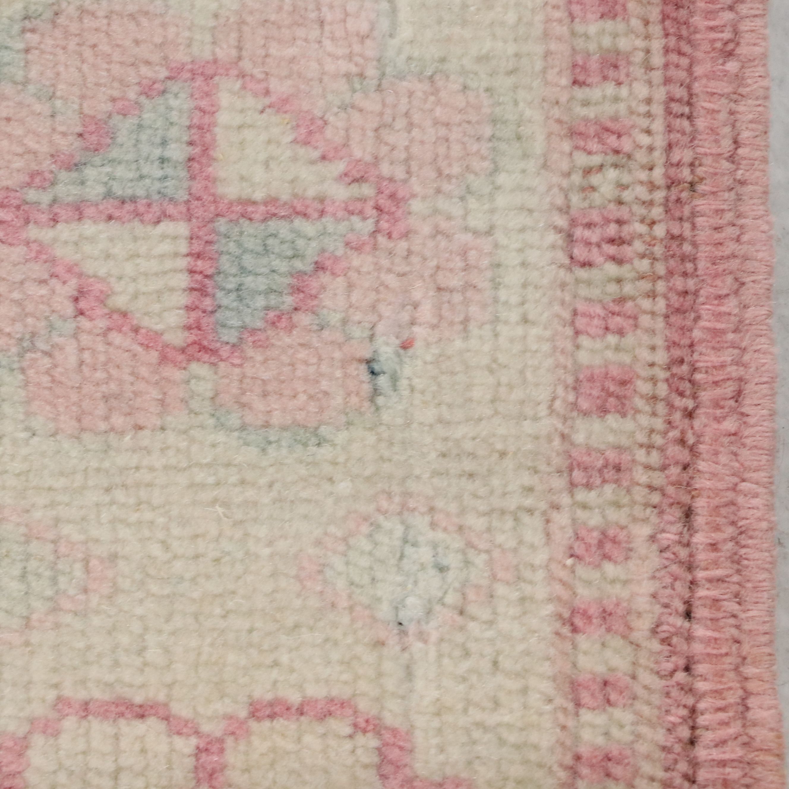 2'8 x 6'7 Hand-Knotted Turkish Oushak Carpet Runner