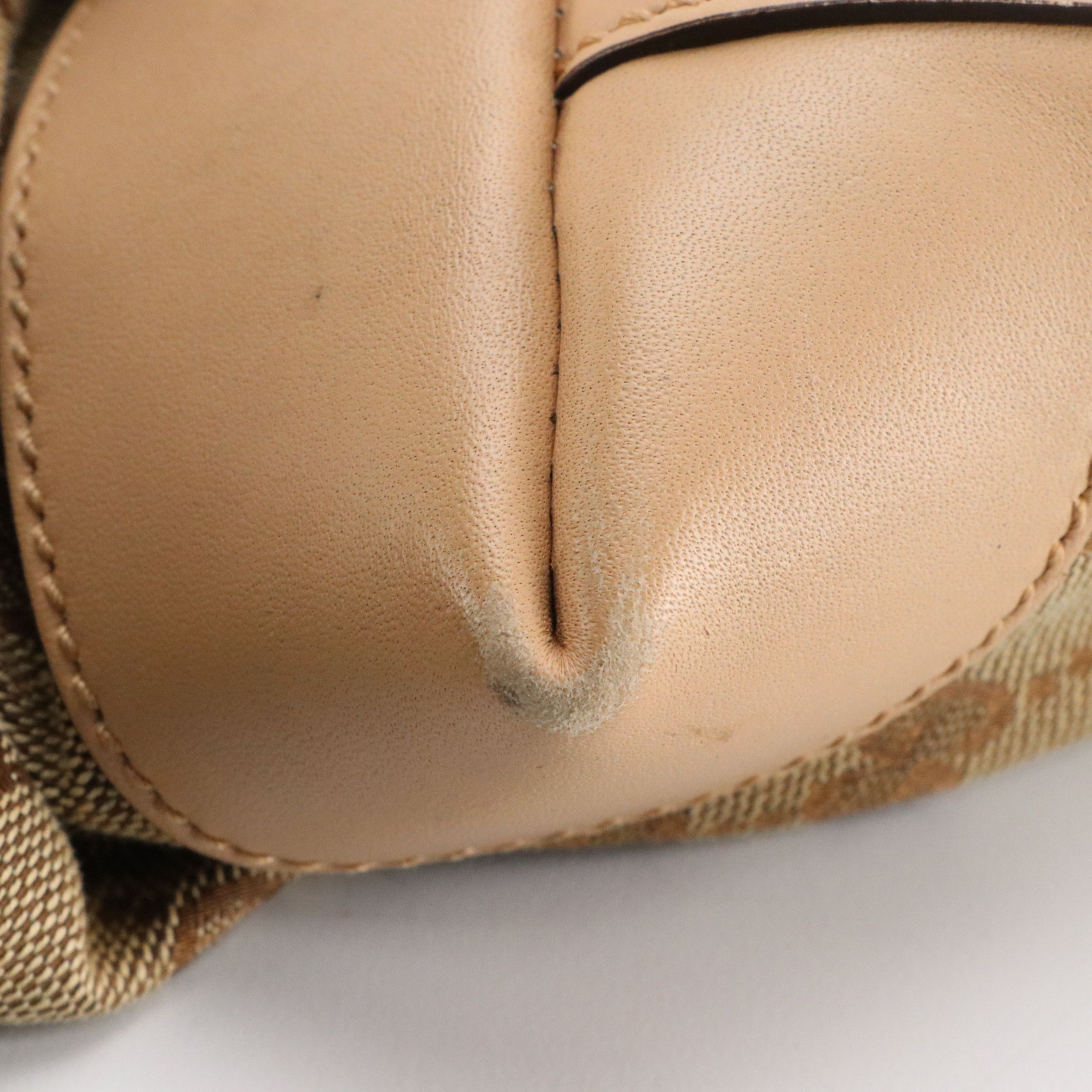 Gucci Signature Craft Tote Bag and Zip Pouch in GG Canvas and Blush/Tan Leather