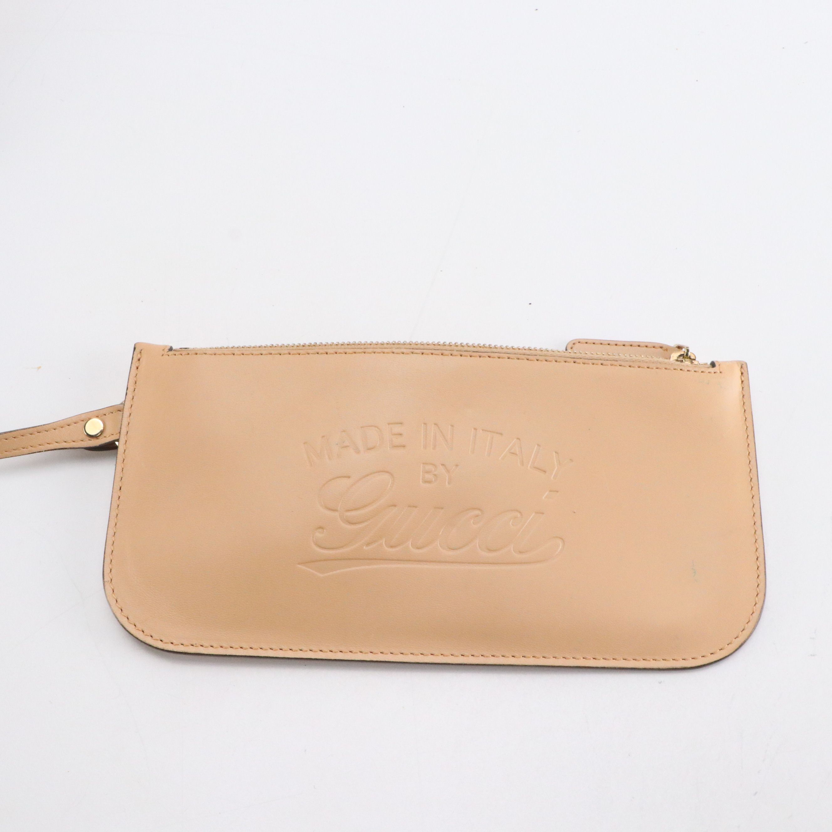 Gucci Signature Craft Tote Bag and Zip Pouch in GG Canvas and Blush/Tan Leather