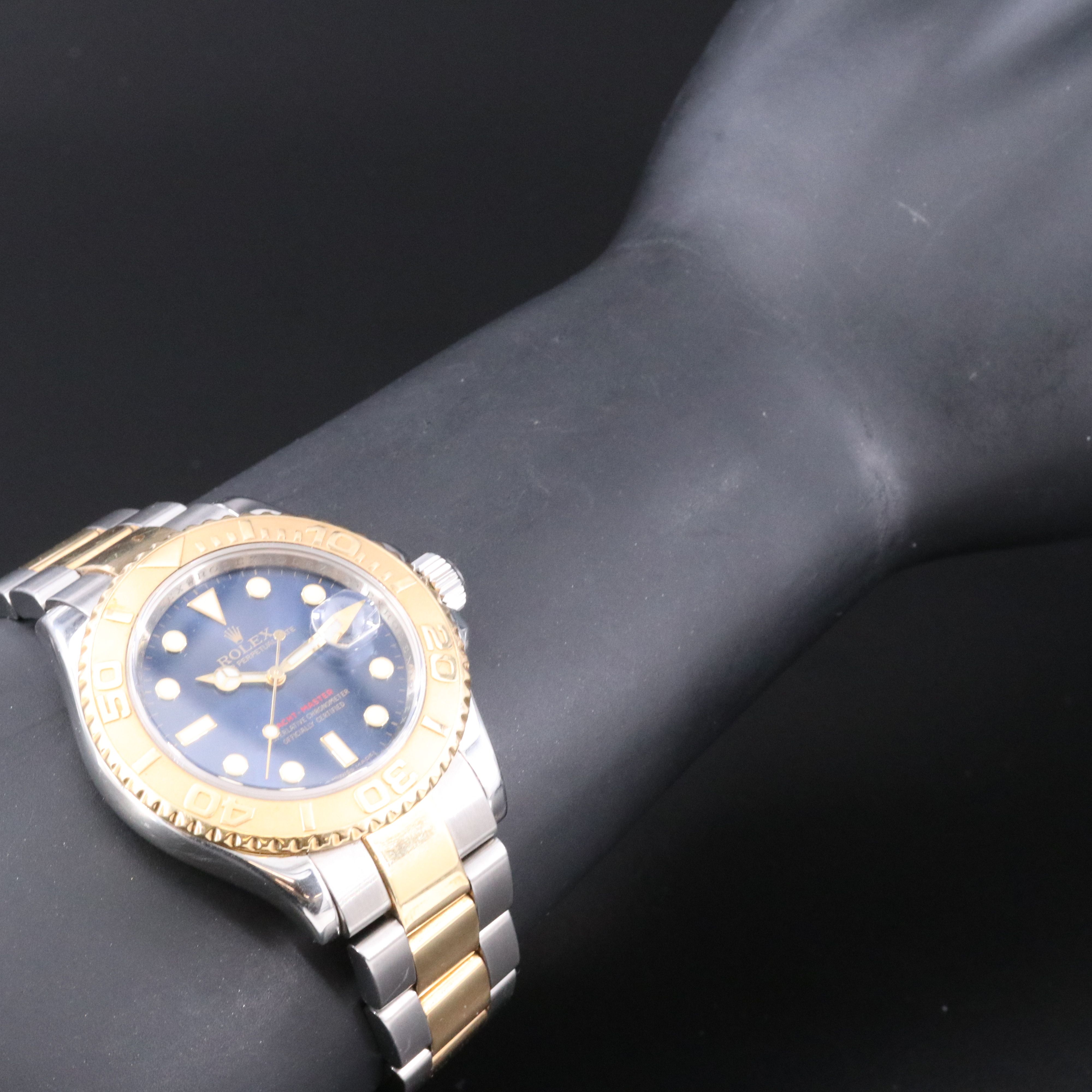 2000 Rolex Yacht-Master Blue Dial Date Two Tone Ref.16623 Watch