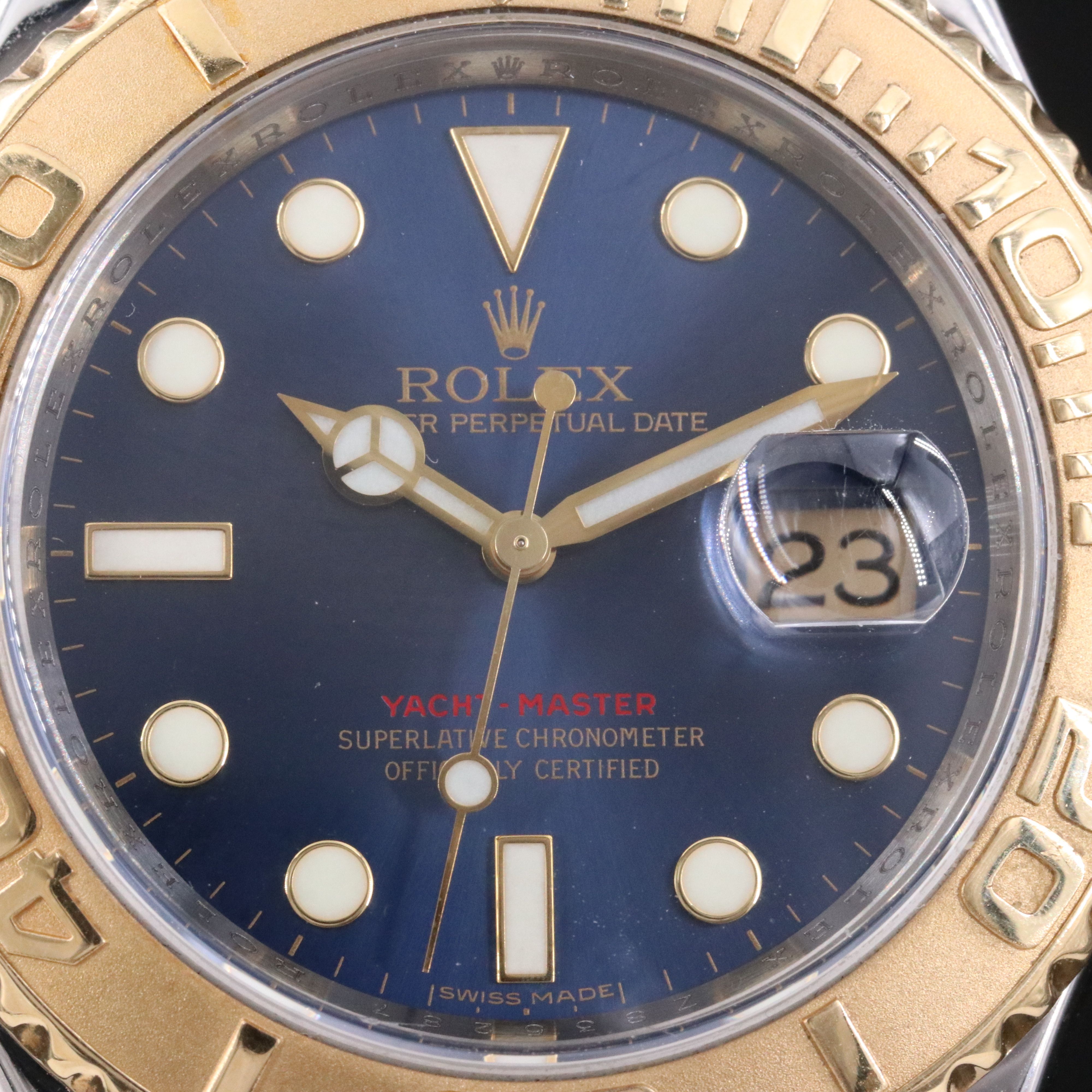 2000 Rolex Yacht-Master Blue Dial Date Two Tone Ref.16623 Watch