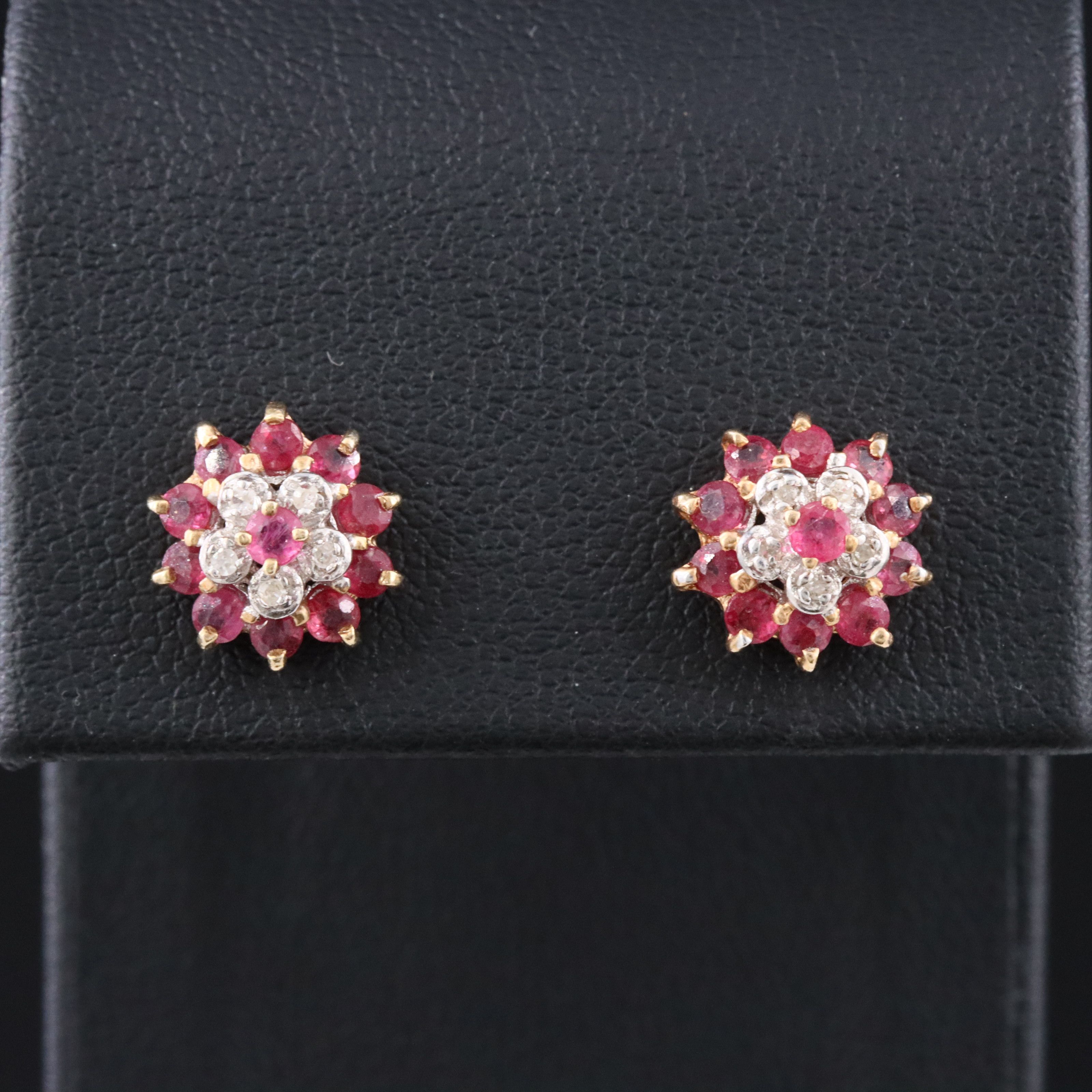 14K Ruby and Diamond Earrings