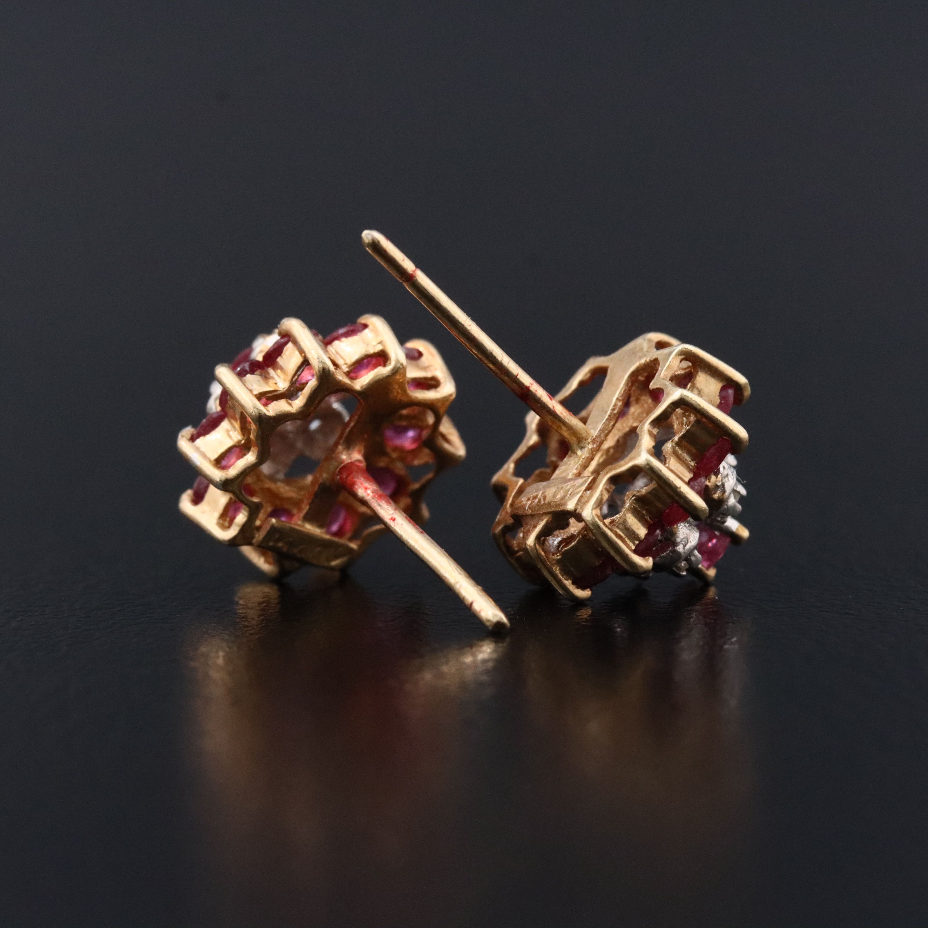 14K Ruby and Diamond Earrings