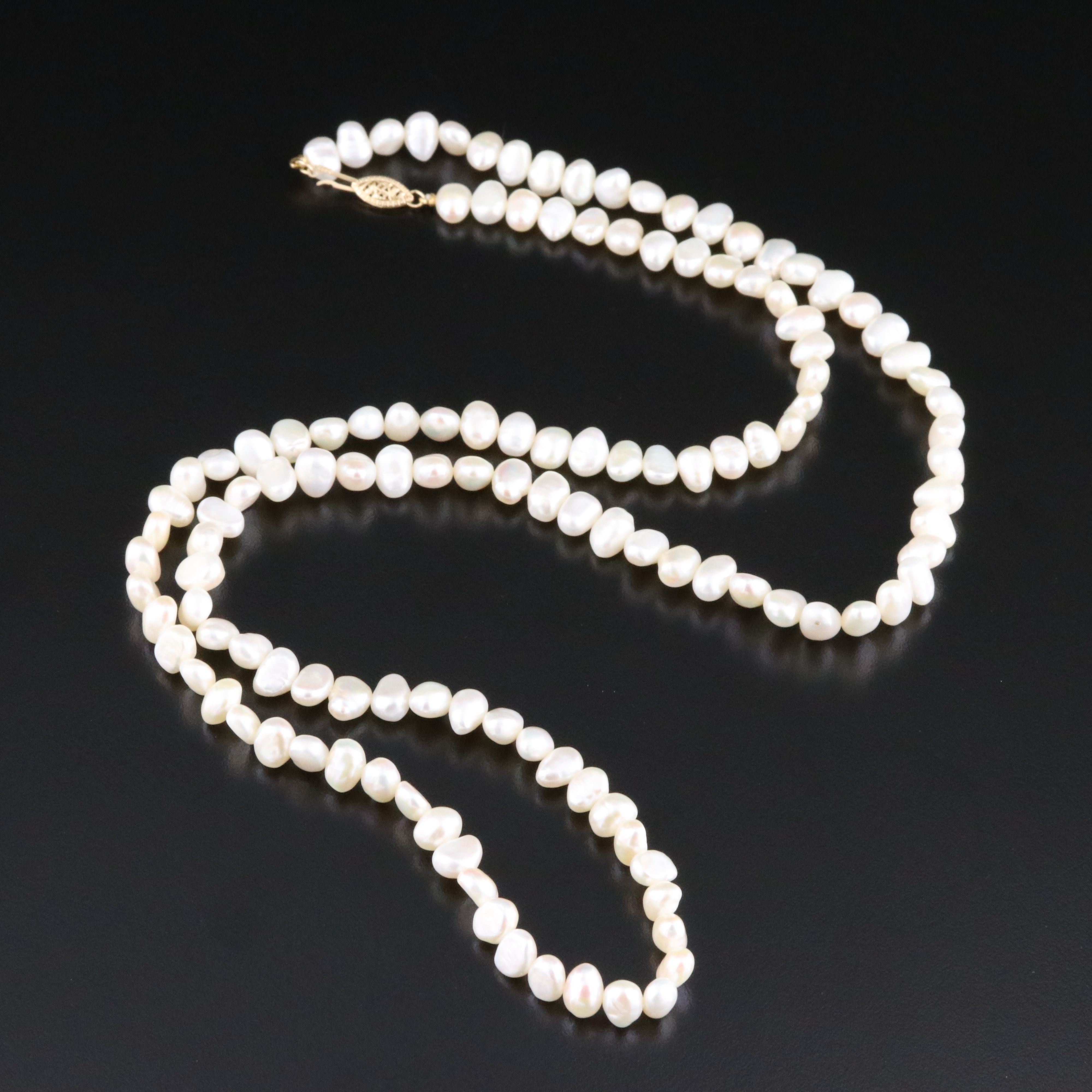 Baroque Pearl Necklace with 14K Clasp
