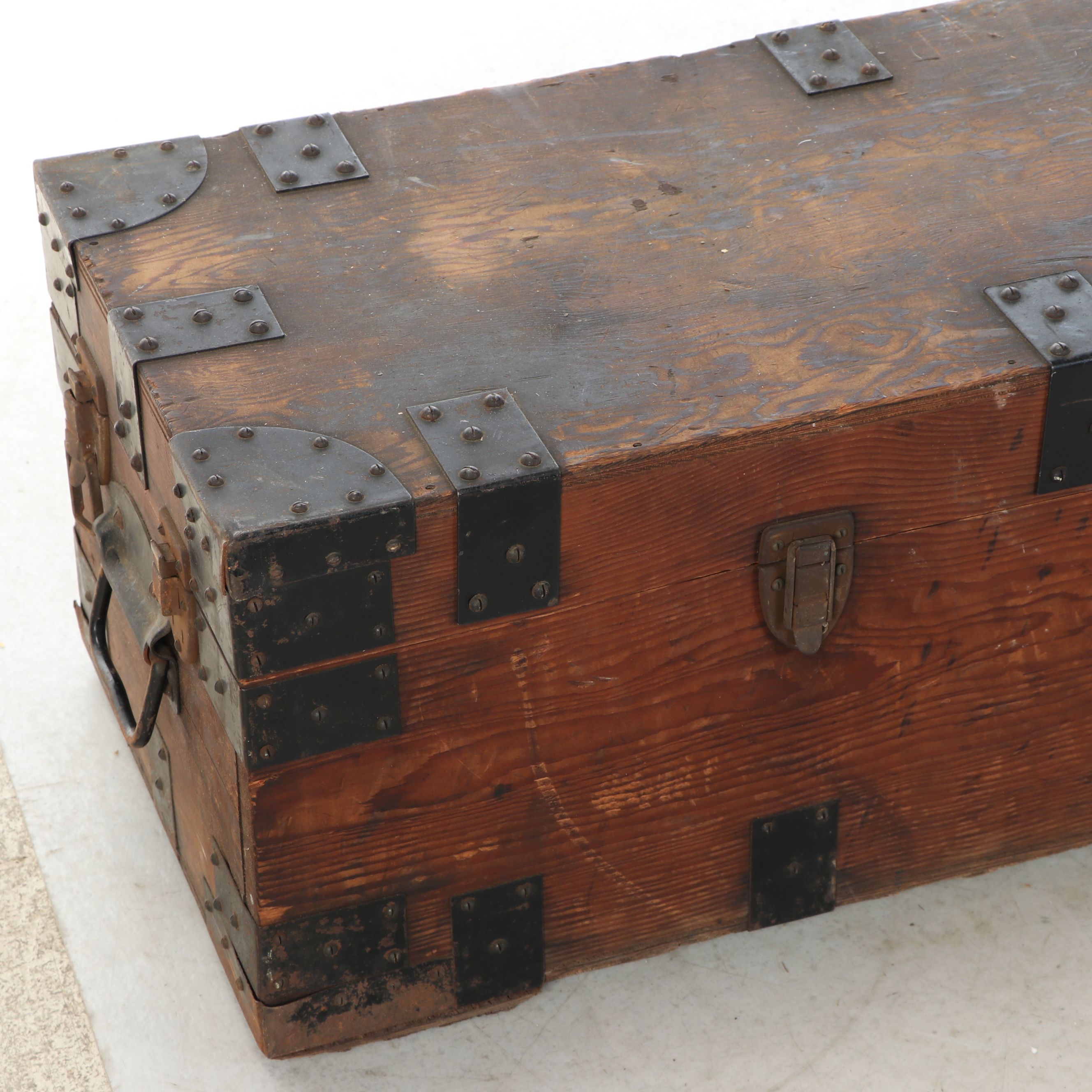 Antique Pine Storage Trunk