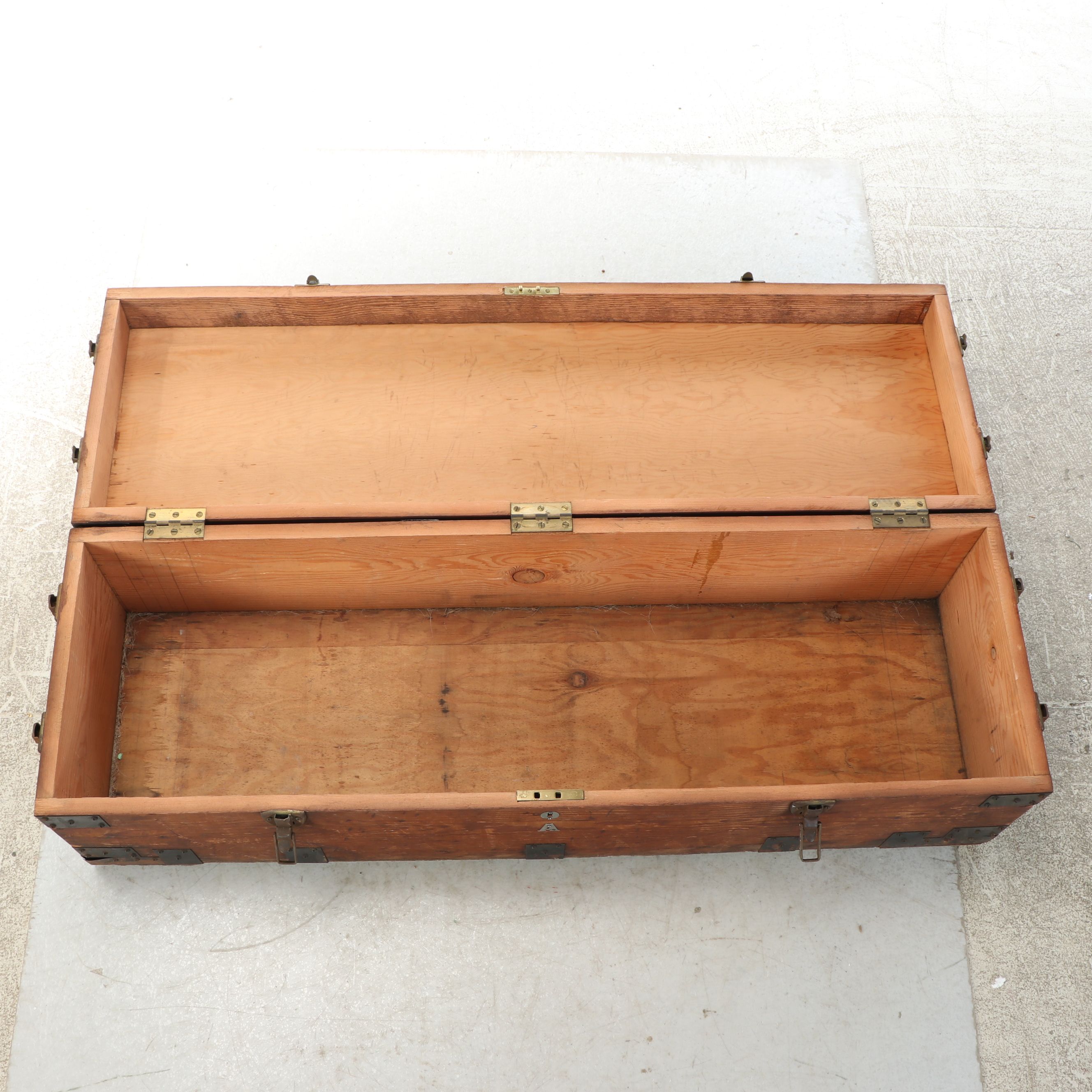 Antique Pine Storage Trunk