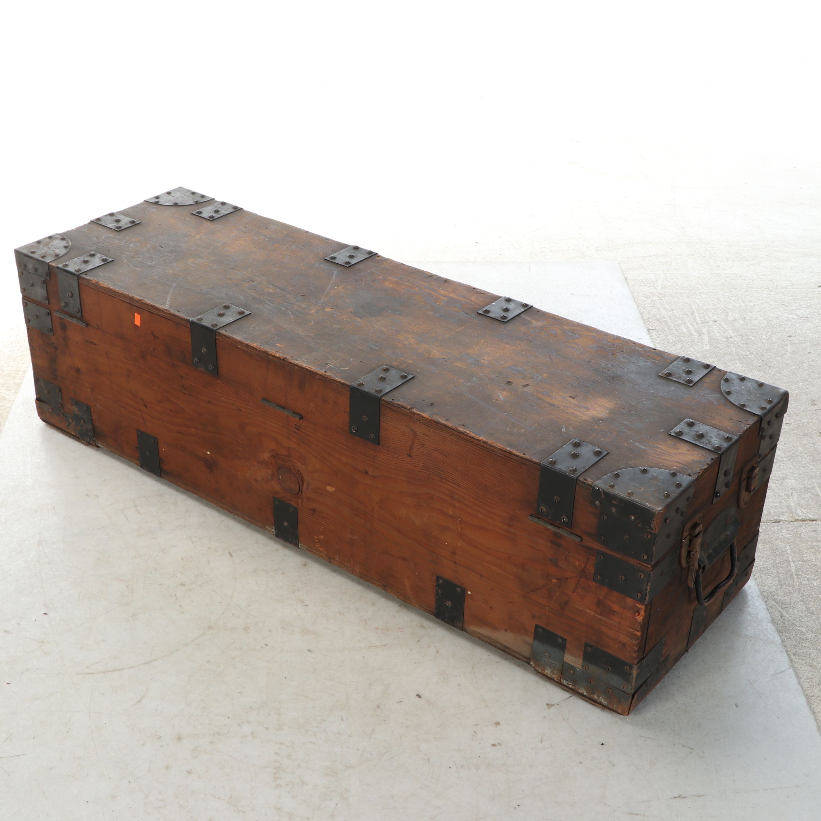 Antique Pine Storage Trunk
