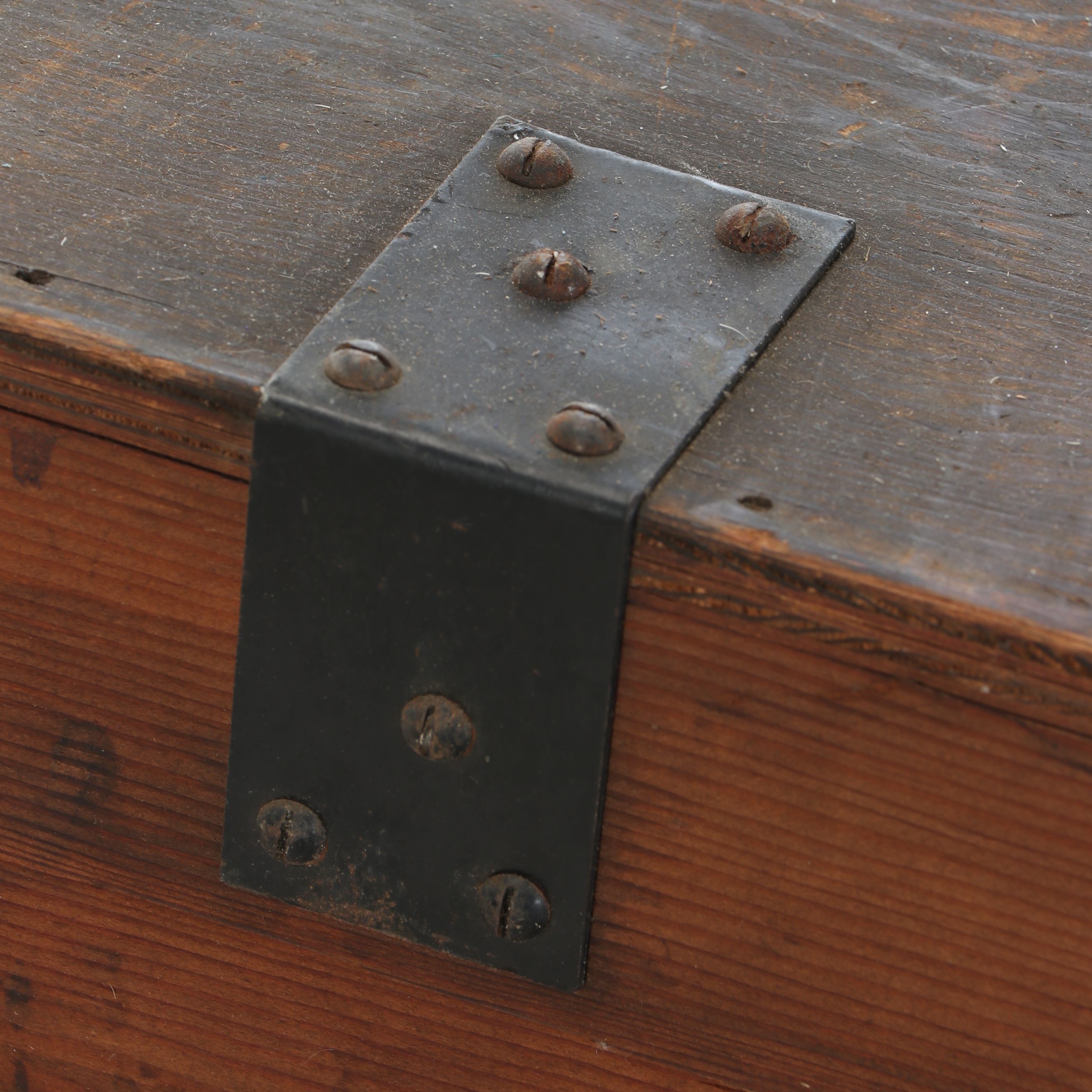 Antique Pine Storage Trunk