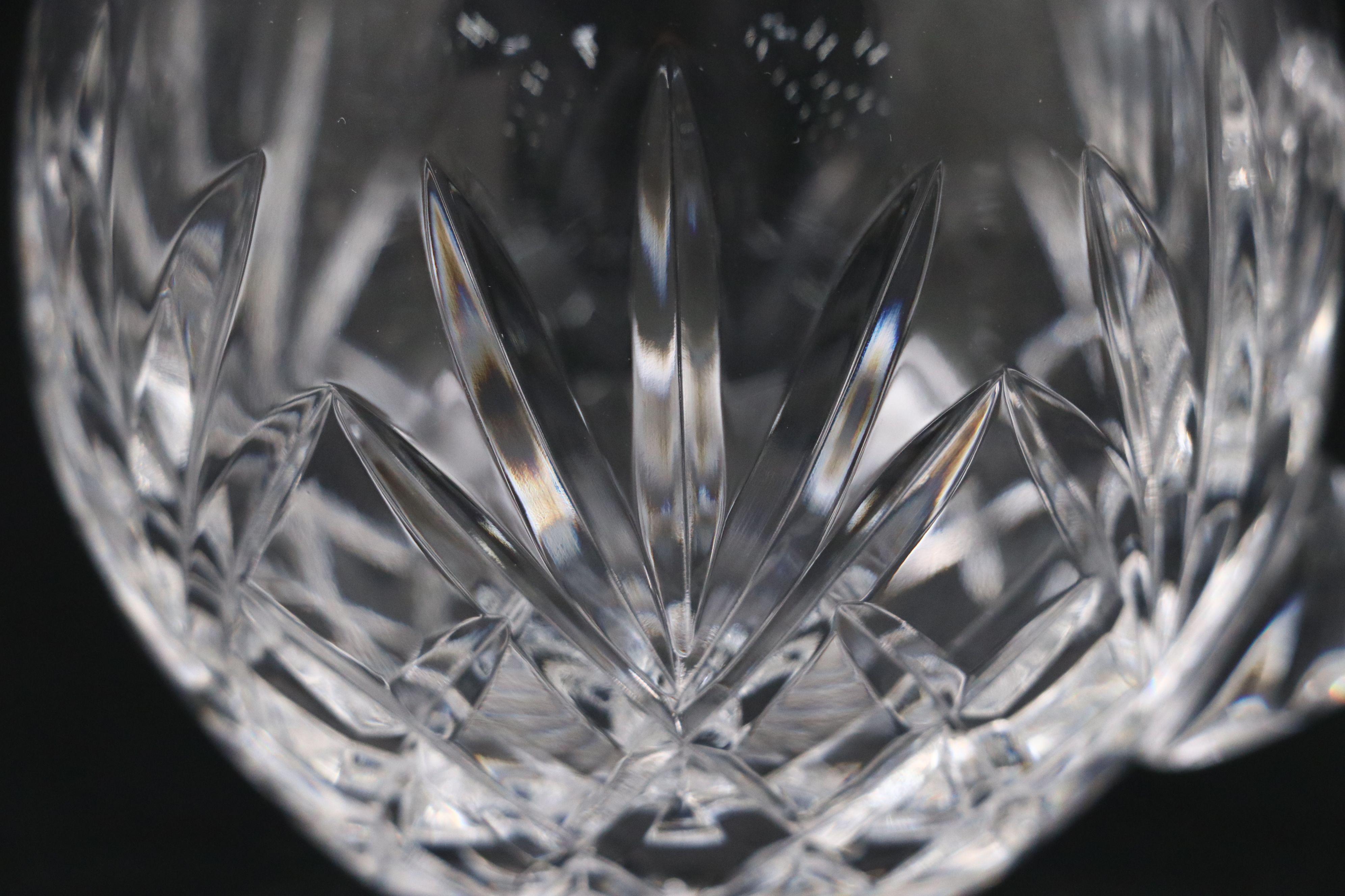 Waterford Crystal Punch Bowl with Ofnah "Windsor" Punch Cups and Other Ladle