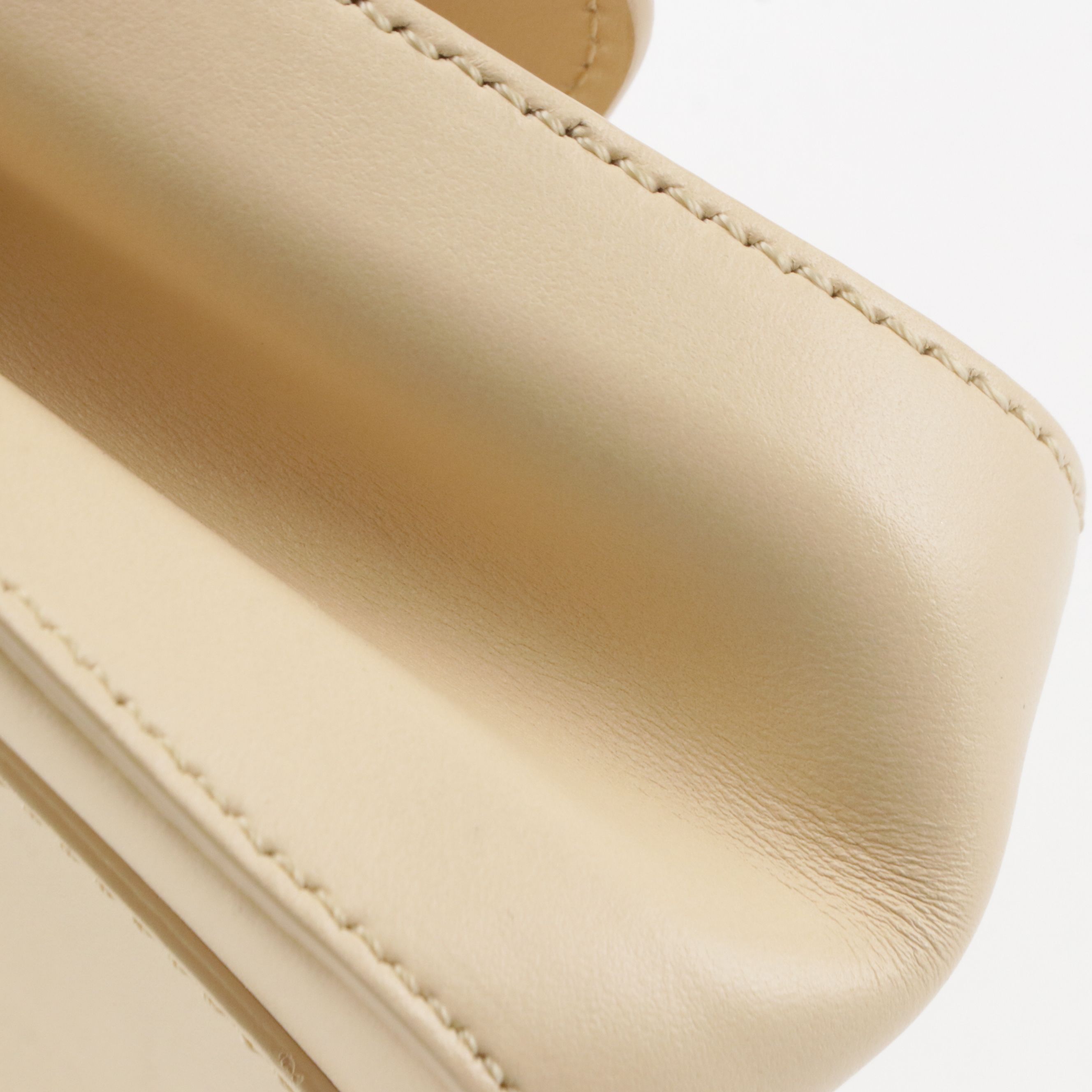 Chloé Small C Two-Way Bag in Beige Smooth Calf Leather and Metallic Accent