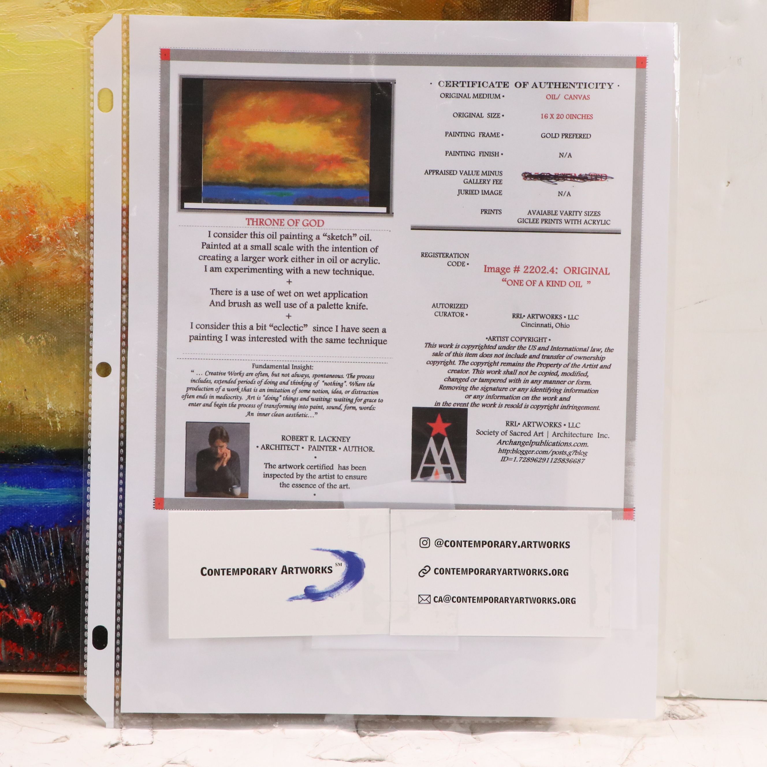 Robert Lackney Acrylic Painting "Throne of God," 21st Century