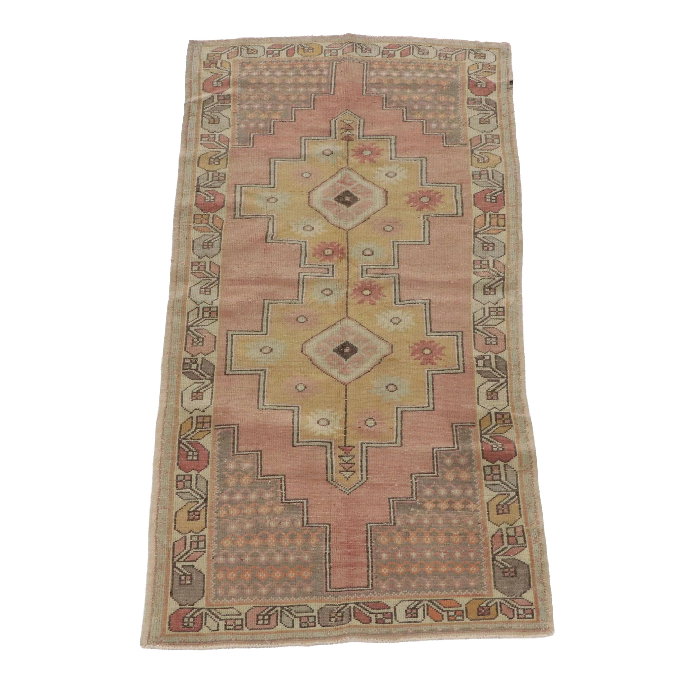 4'1 x 8'6 Hand-Knotted Turkish Anatolian Area Rug