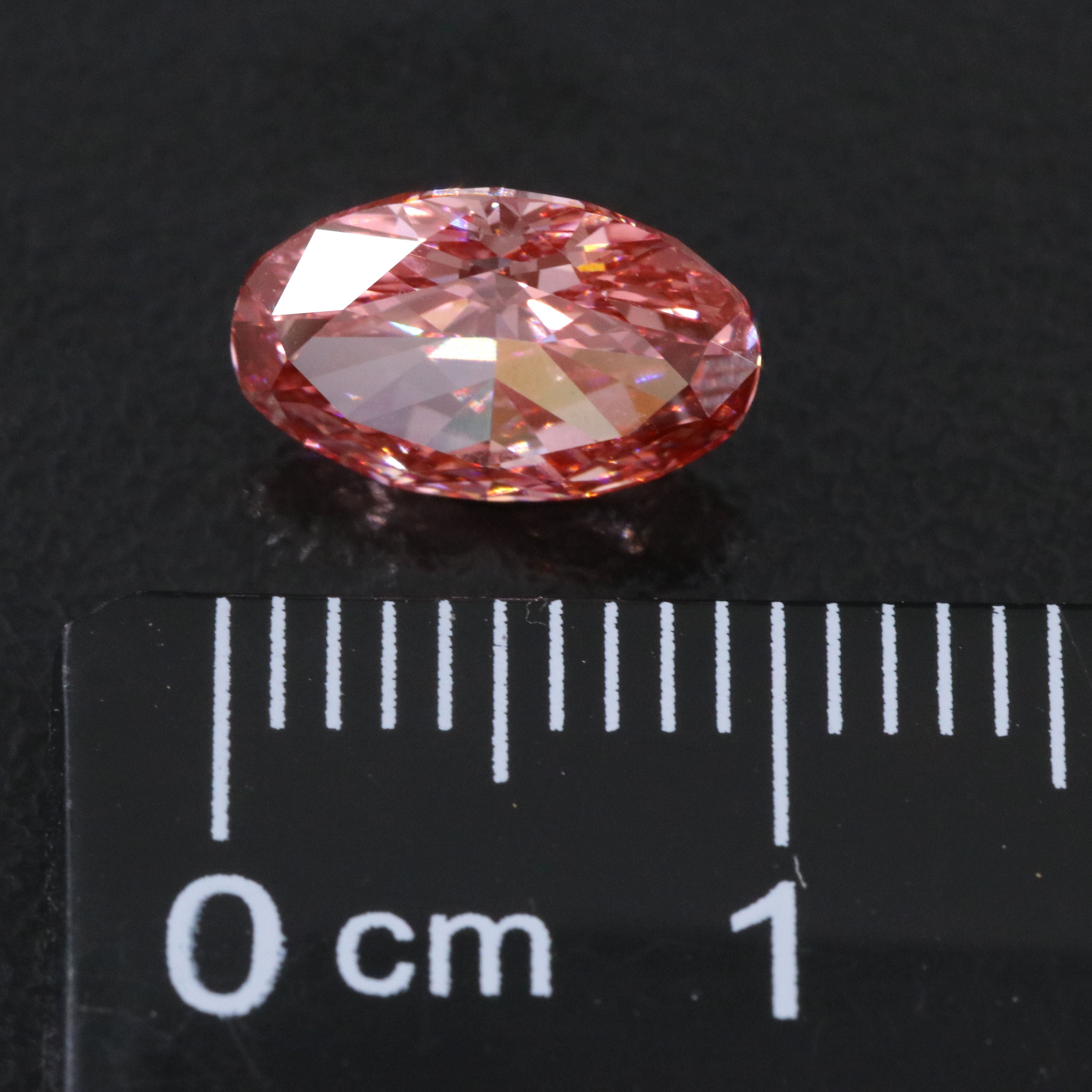 Loose 1.67 CT Lab Grown Fancy Vivid Pink Diamond with IGI Report