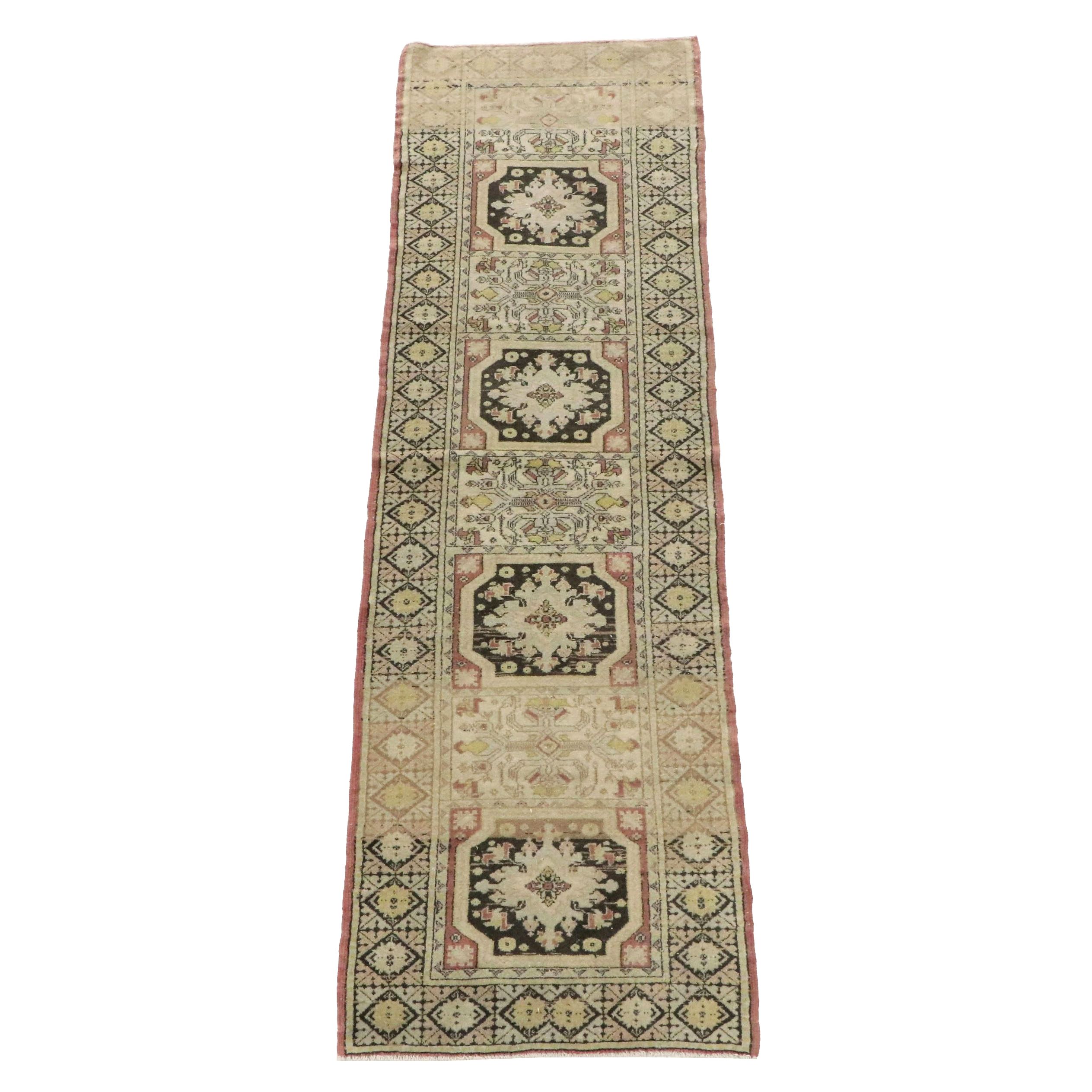 2'9 x 9'6 Hand-Knotted Turkish Anatolian Carpet Runner
