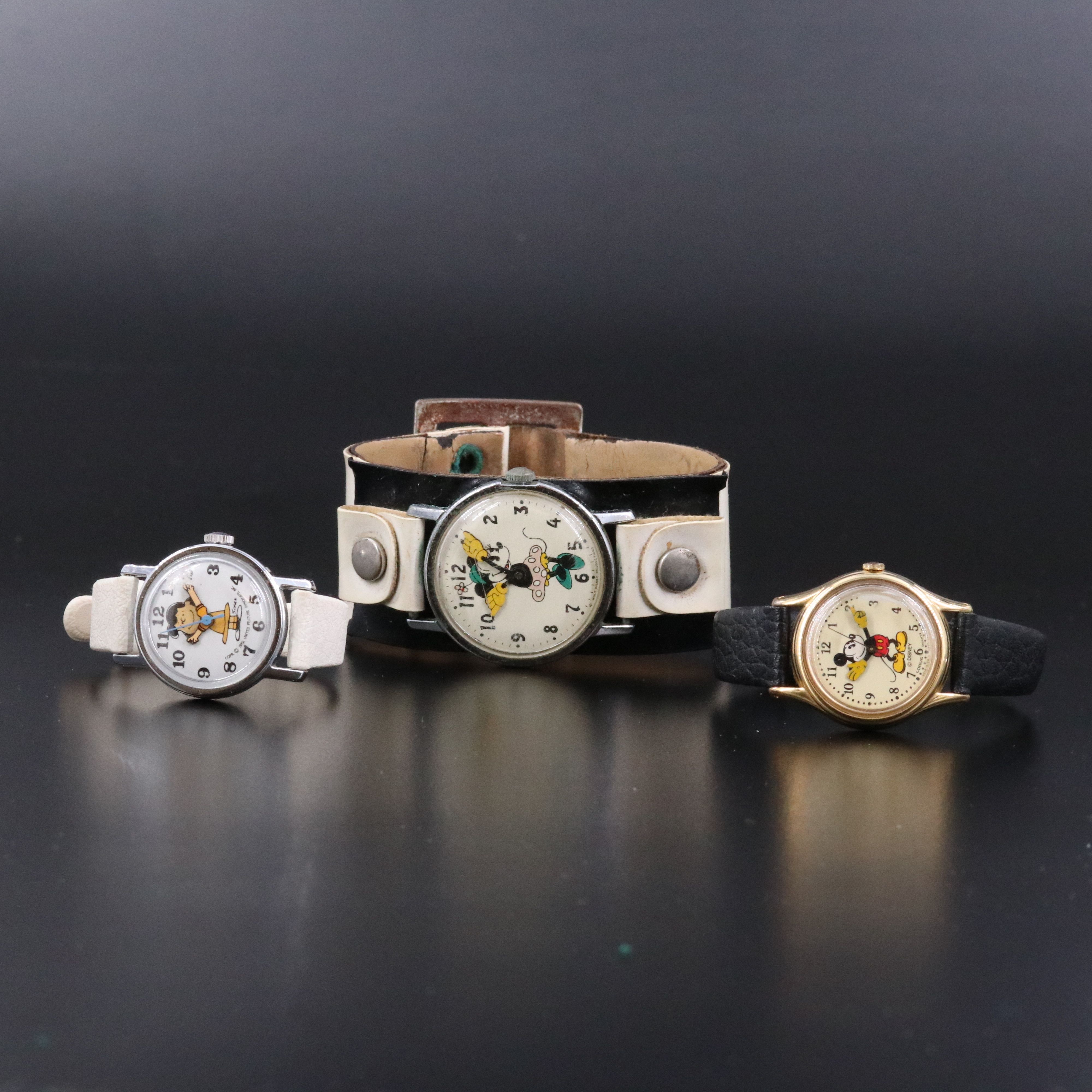 Selection of Vintage Novelty Watches Featuring Lucy, Minnie and Mickey Mouse