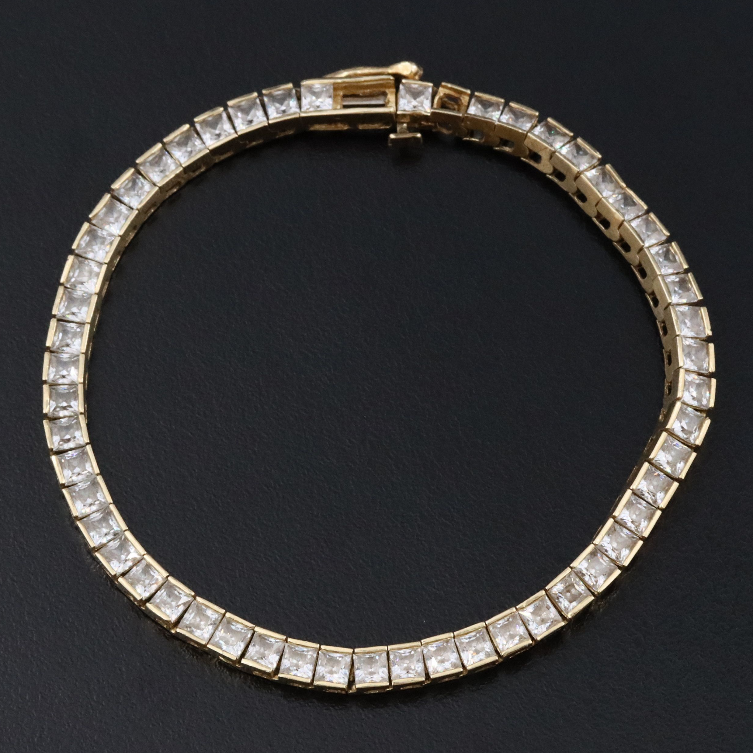 14K CZ Line Bracelet