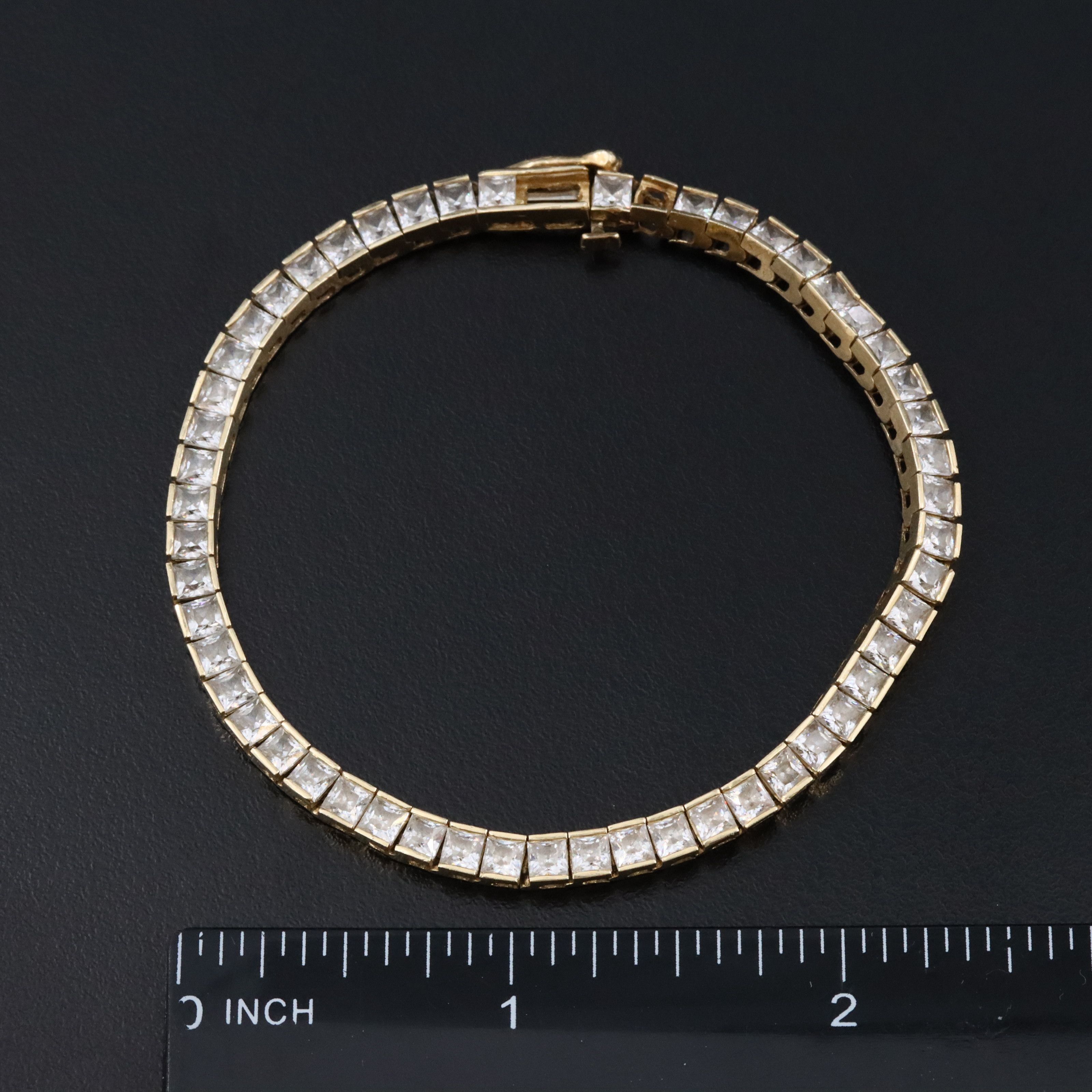 14K CZ Line Bracelet