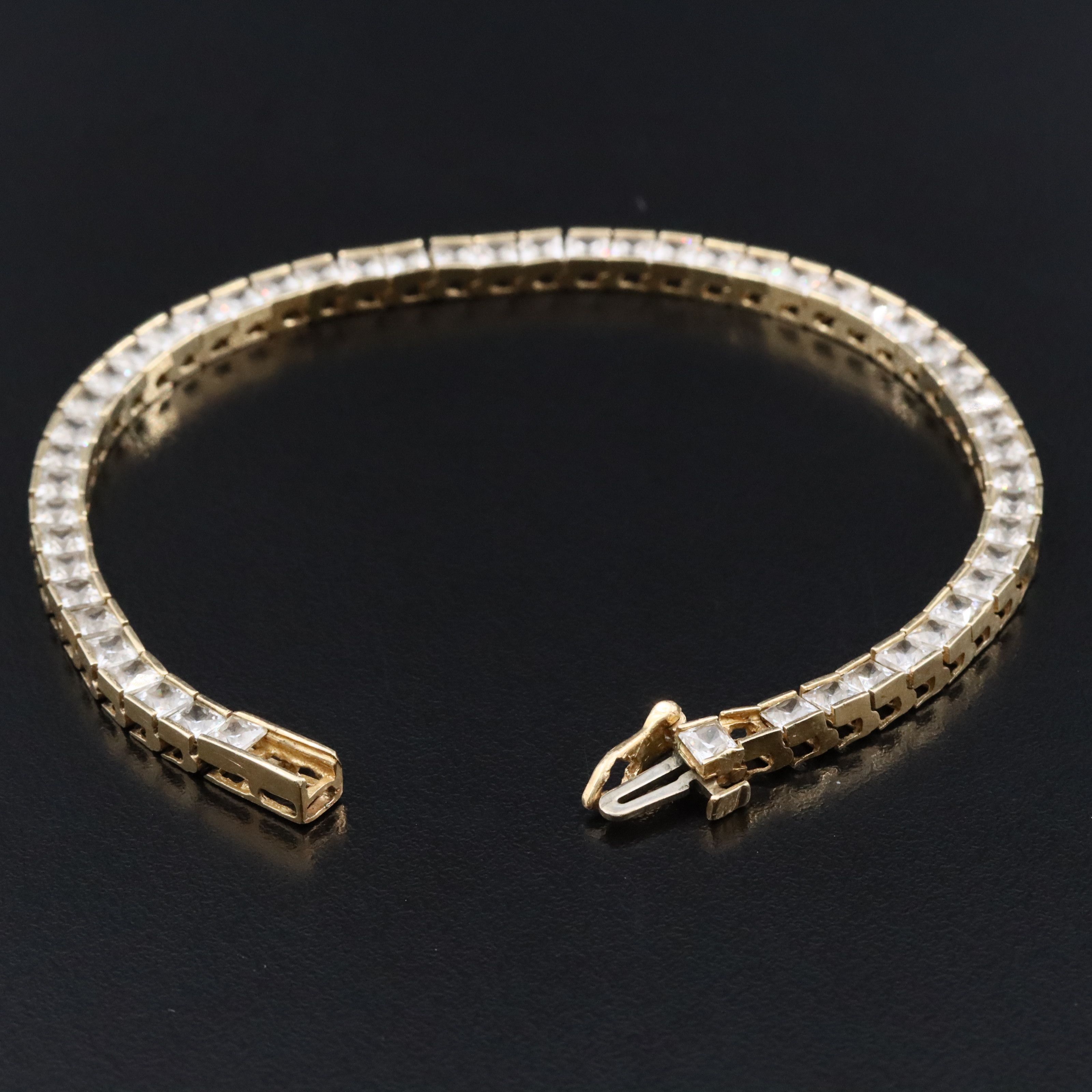 14K CZ Line Bracelet