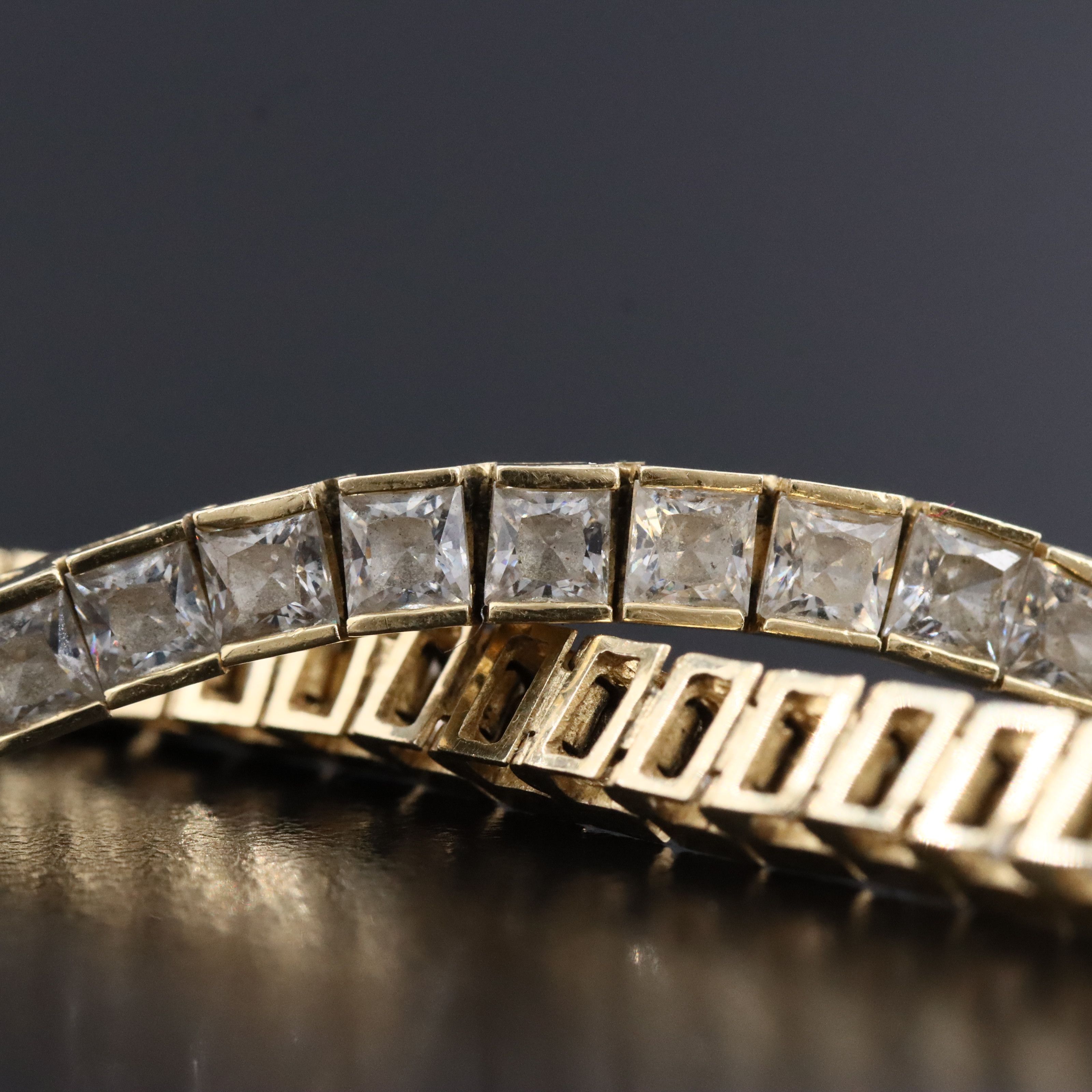 14K CZ Line Bracelet
