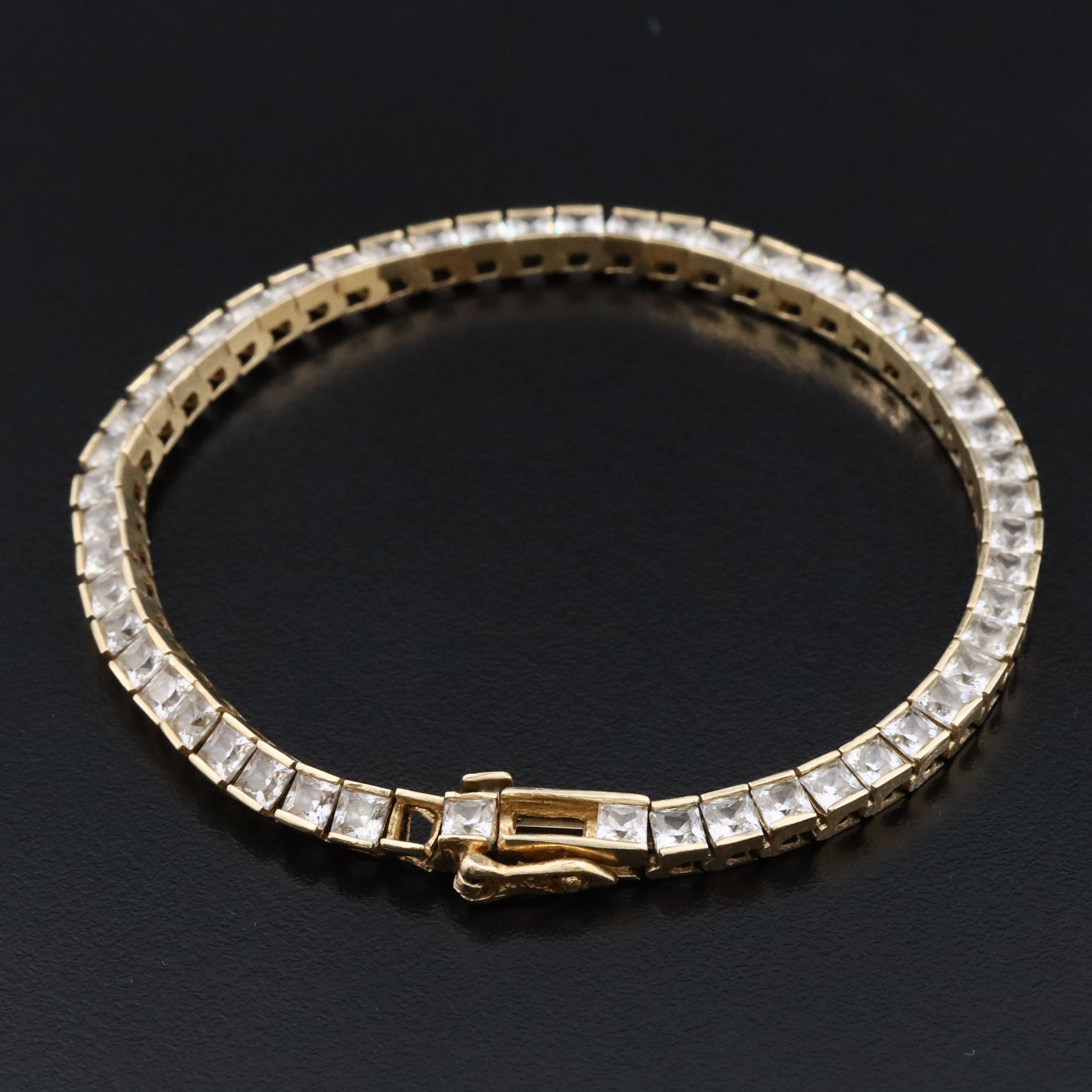 14K CZ Line Bracelet