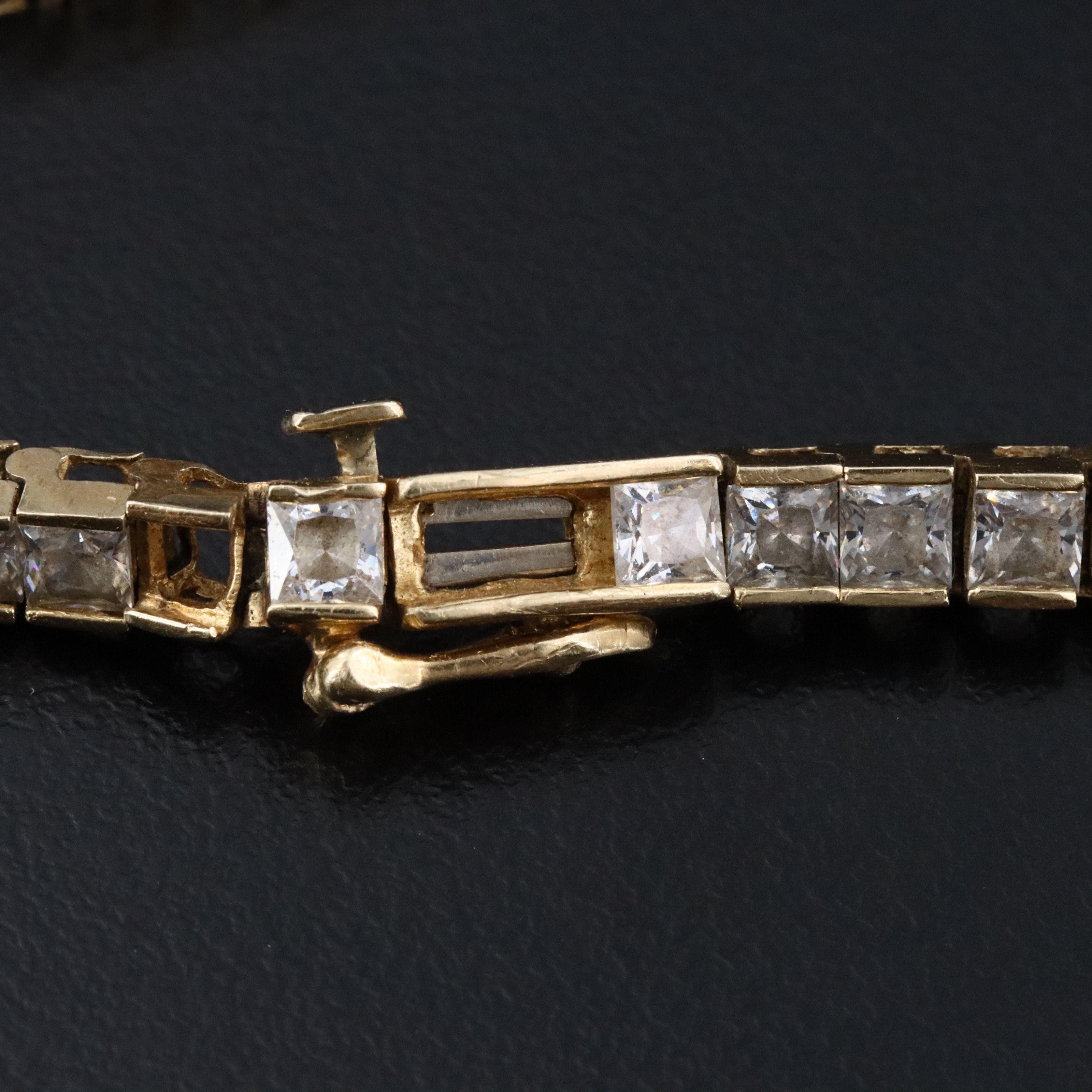 14K CZ Line Bracelet