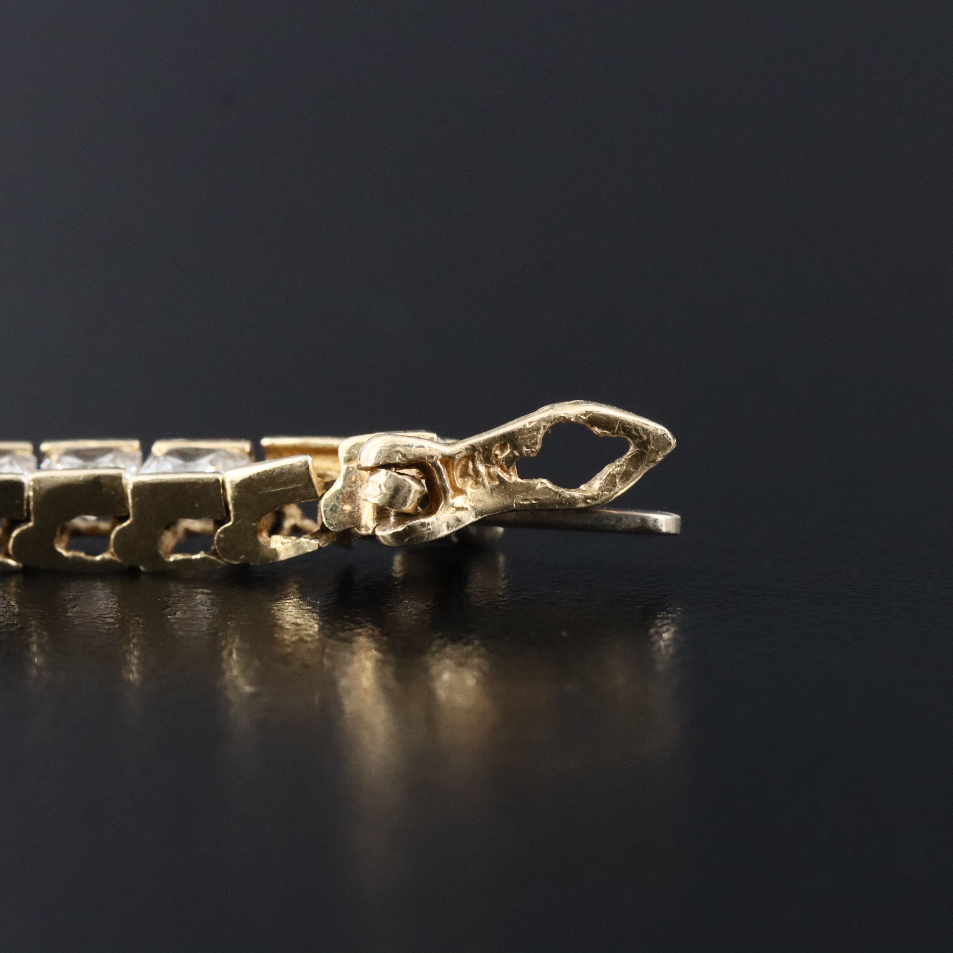 14K CZ Line Bracelet