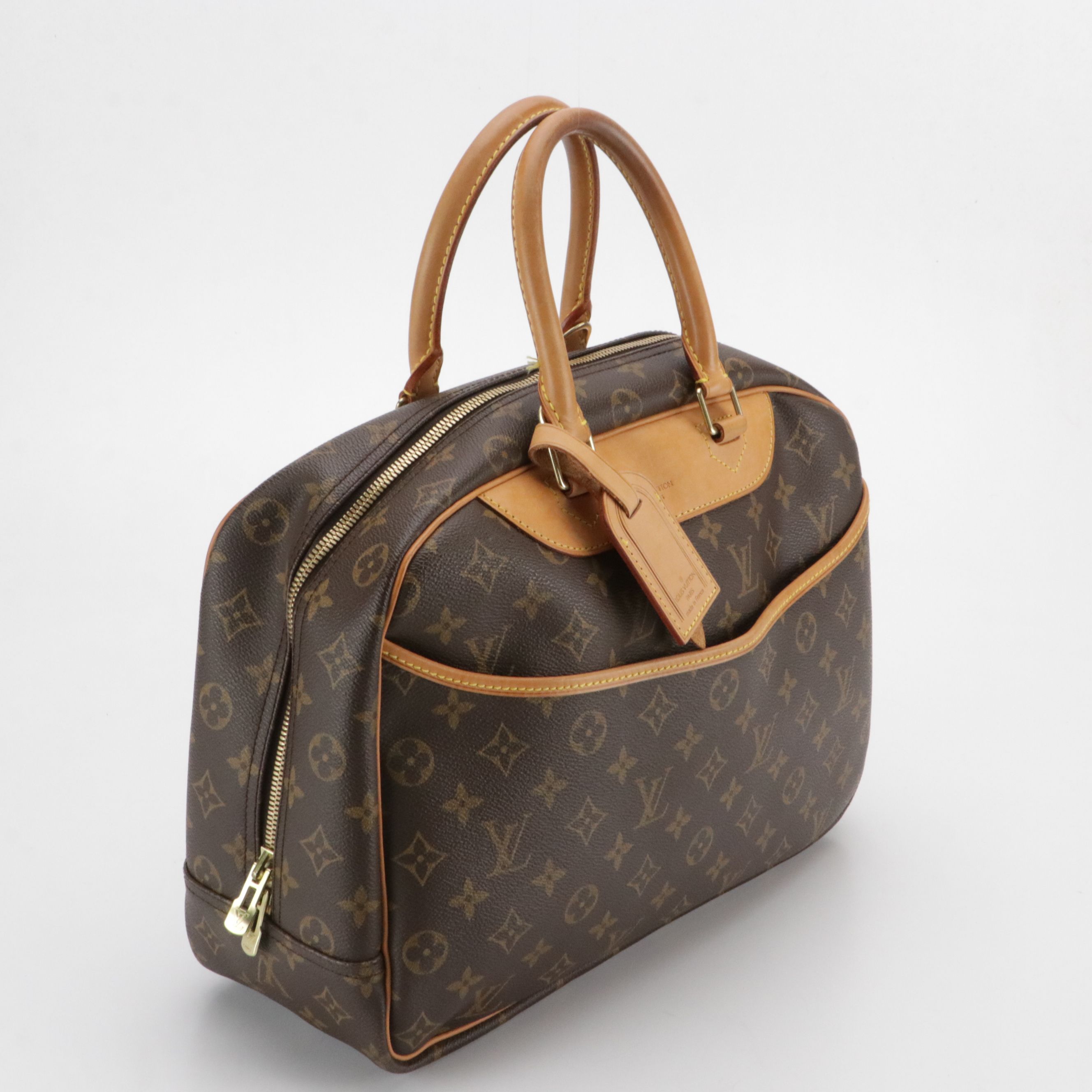 Louis Vuitton Deauville Handbag in Monogram Canvas and Vachetta Leather