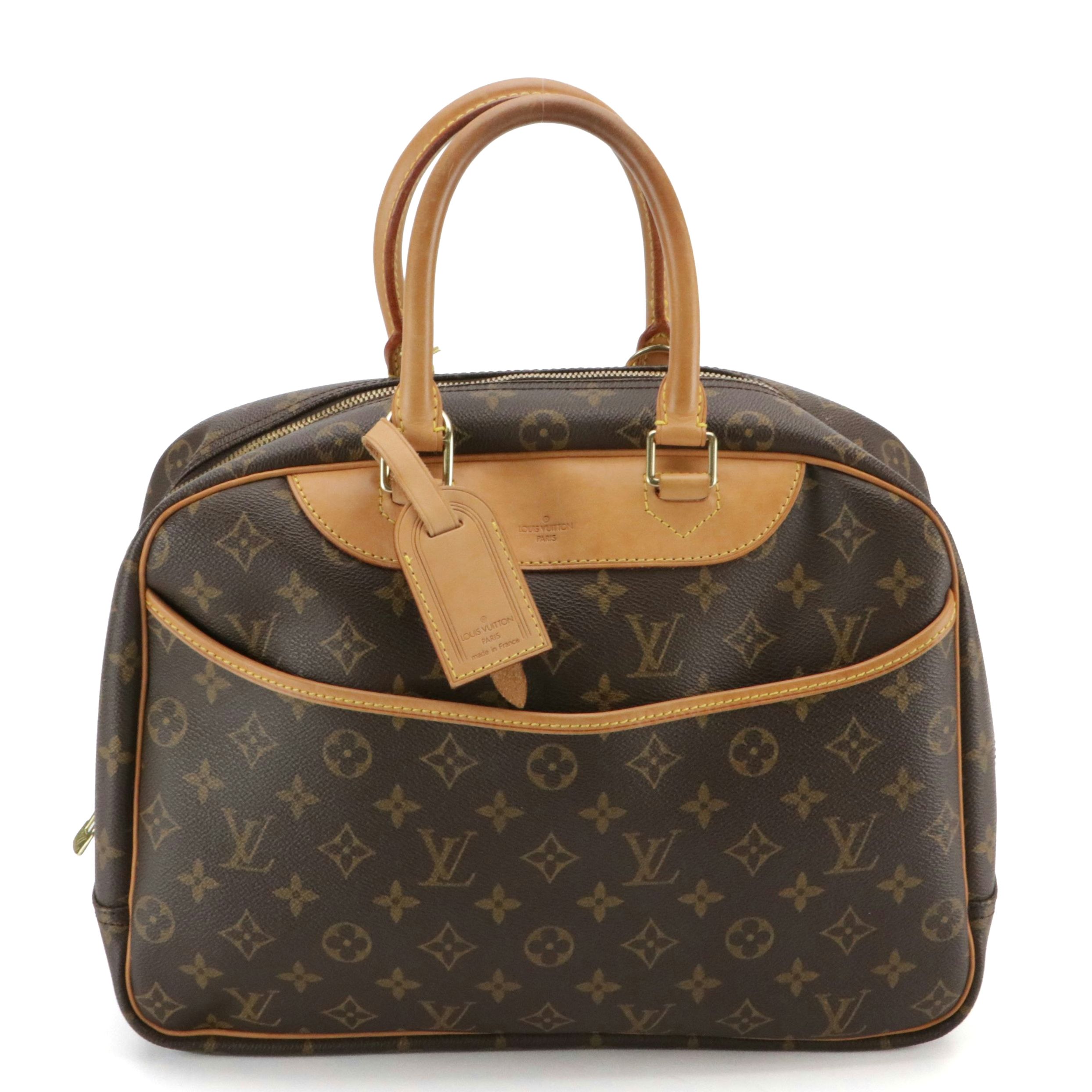 Louis Vuitton Deauville Handbag in Monogram Canvas and Vachetta Leather