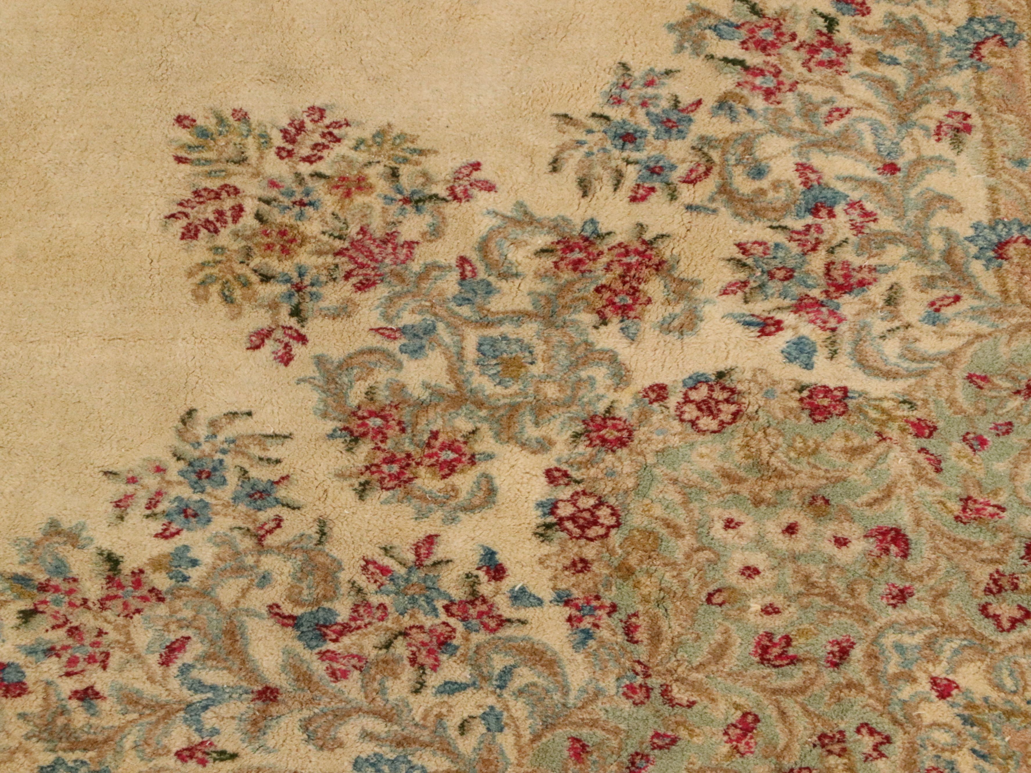 10'10 x 16'6 Hand-Knotted Persian Kerman Room Sized Rug