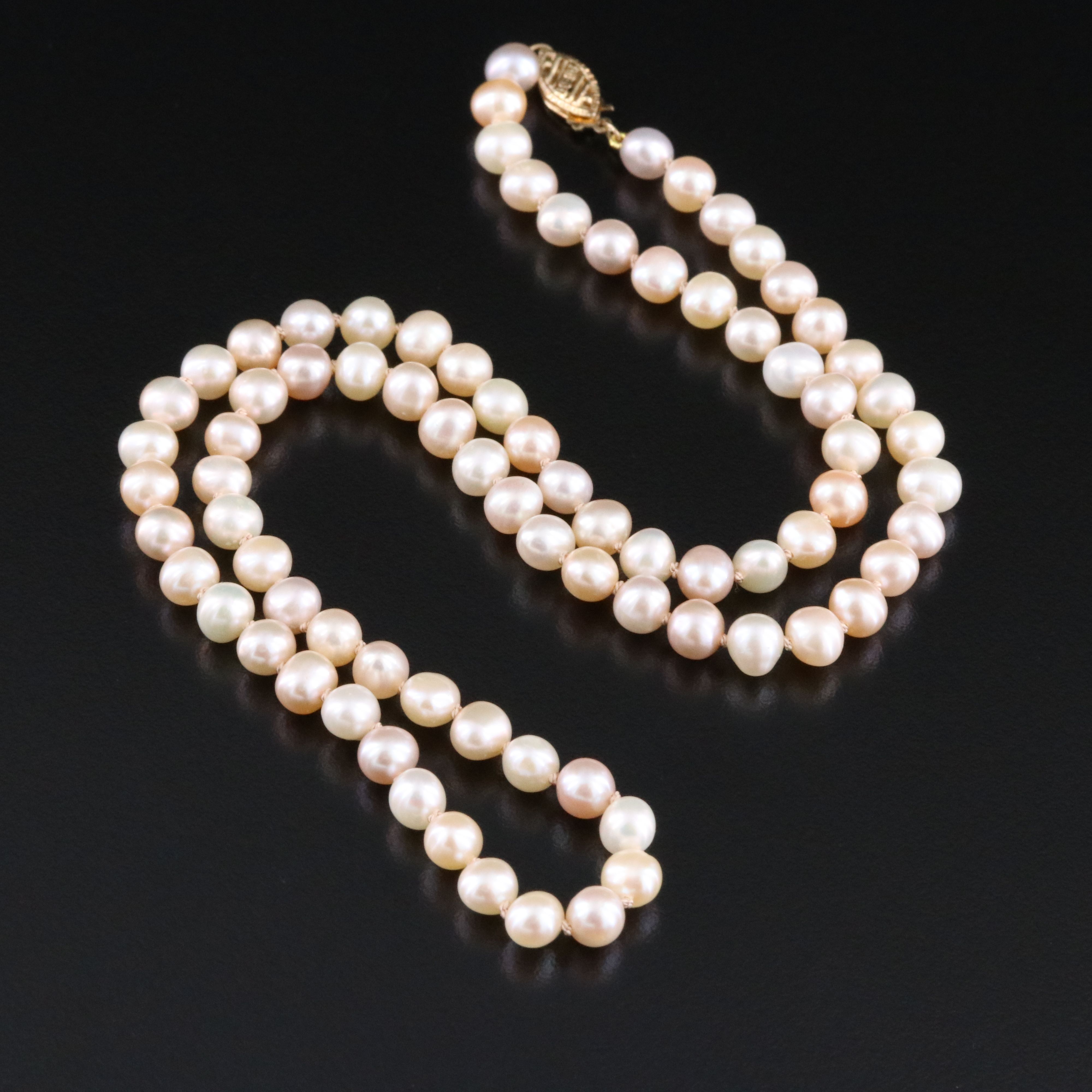 Pearl Necklace with 14K Clasp