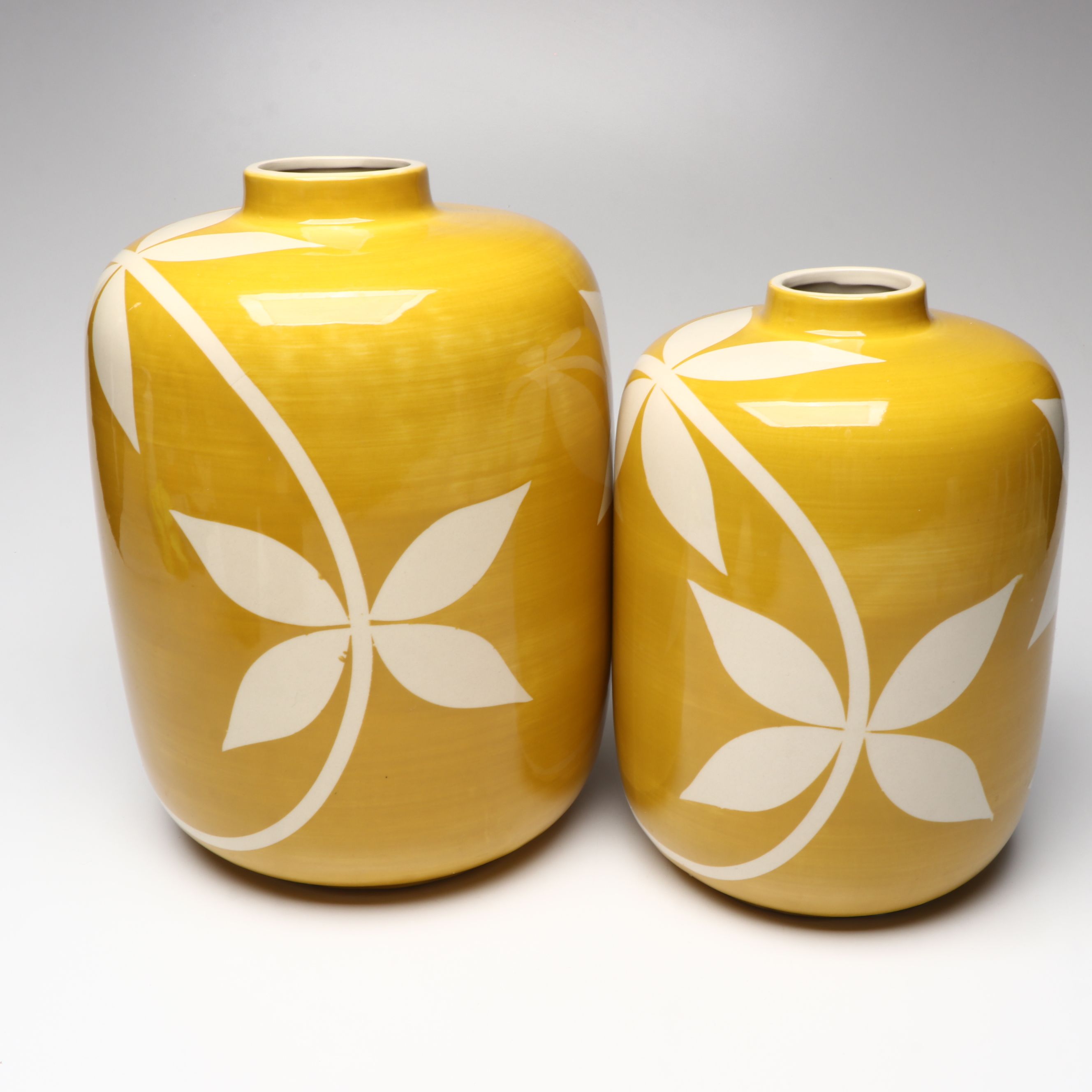 Contemporary Yellow Ceramic Vases