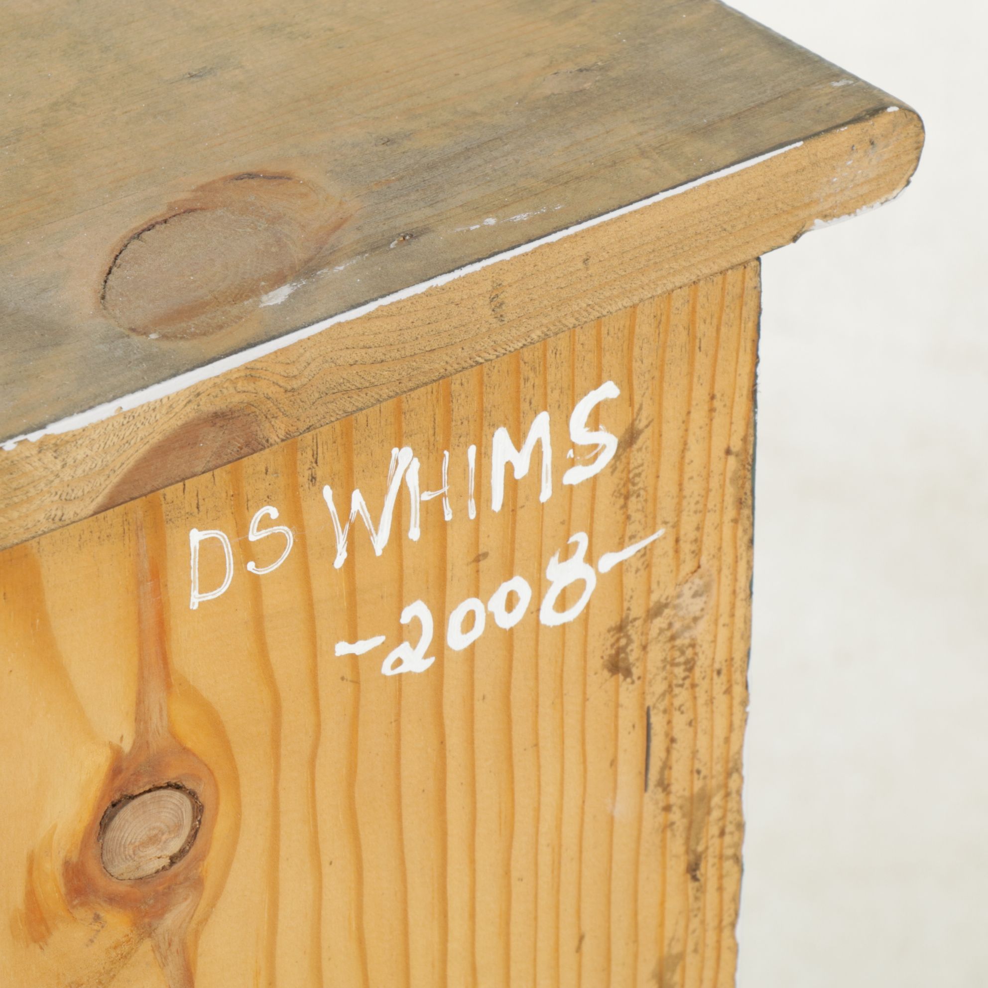 DS Whims Primitive Painted Wood Dry Sink with Sliding Shelf and One-Door Cabinet