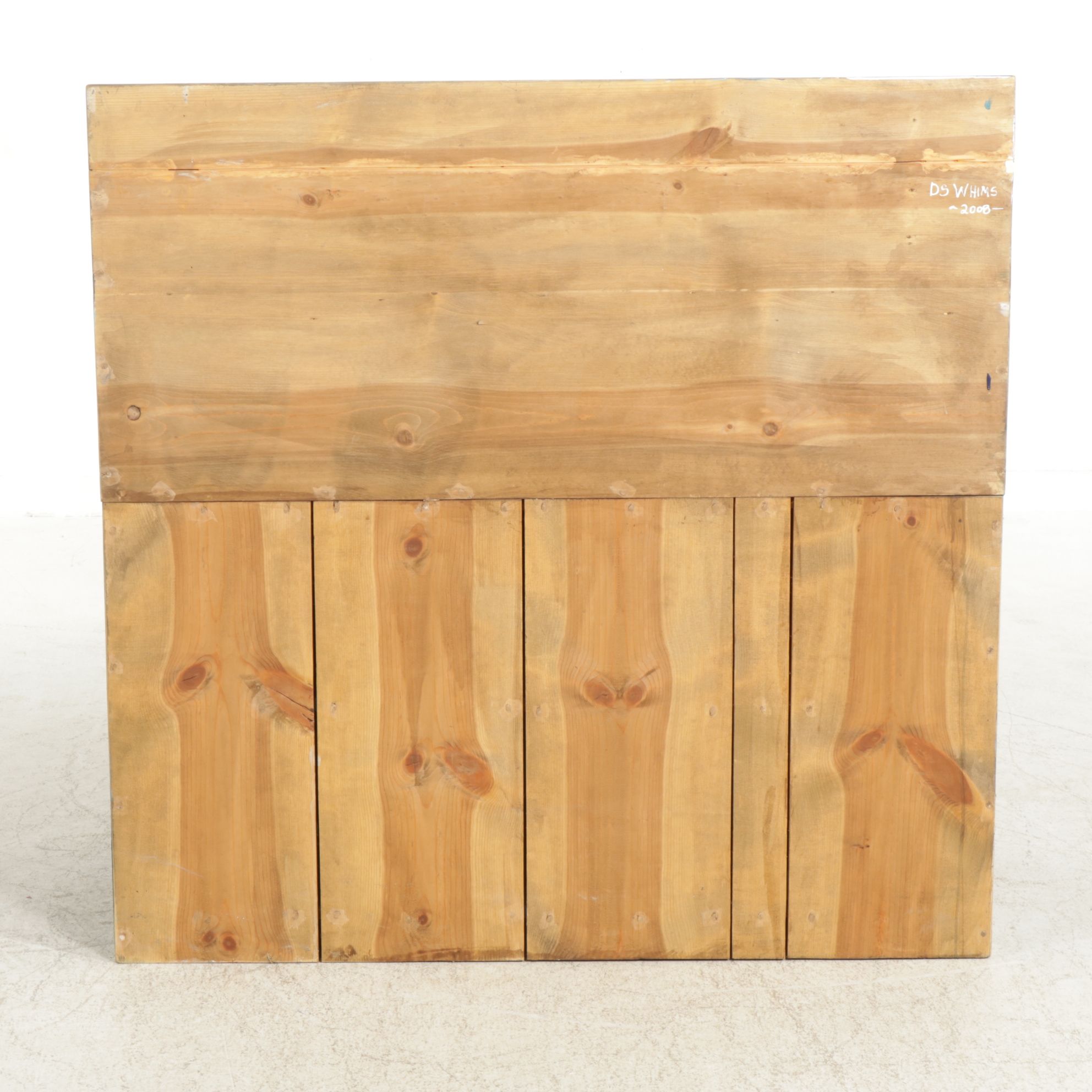 DS Whims Primitive Painted Wood Dry Sink with Sliding Shelf and One-Door Cabinet