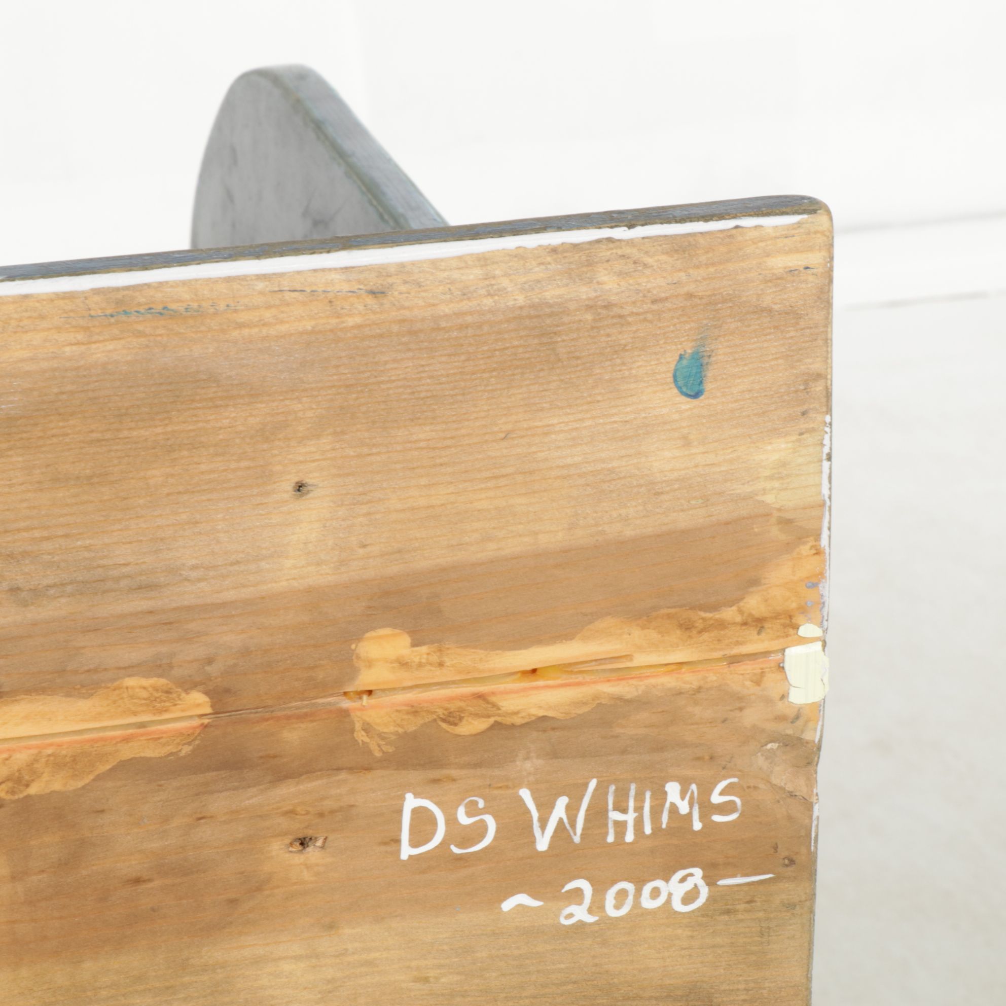 DS Whims Primitive Painted Wood Dry Sink with Sliding Shelf and One-Door Cabinet