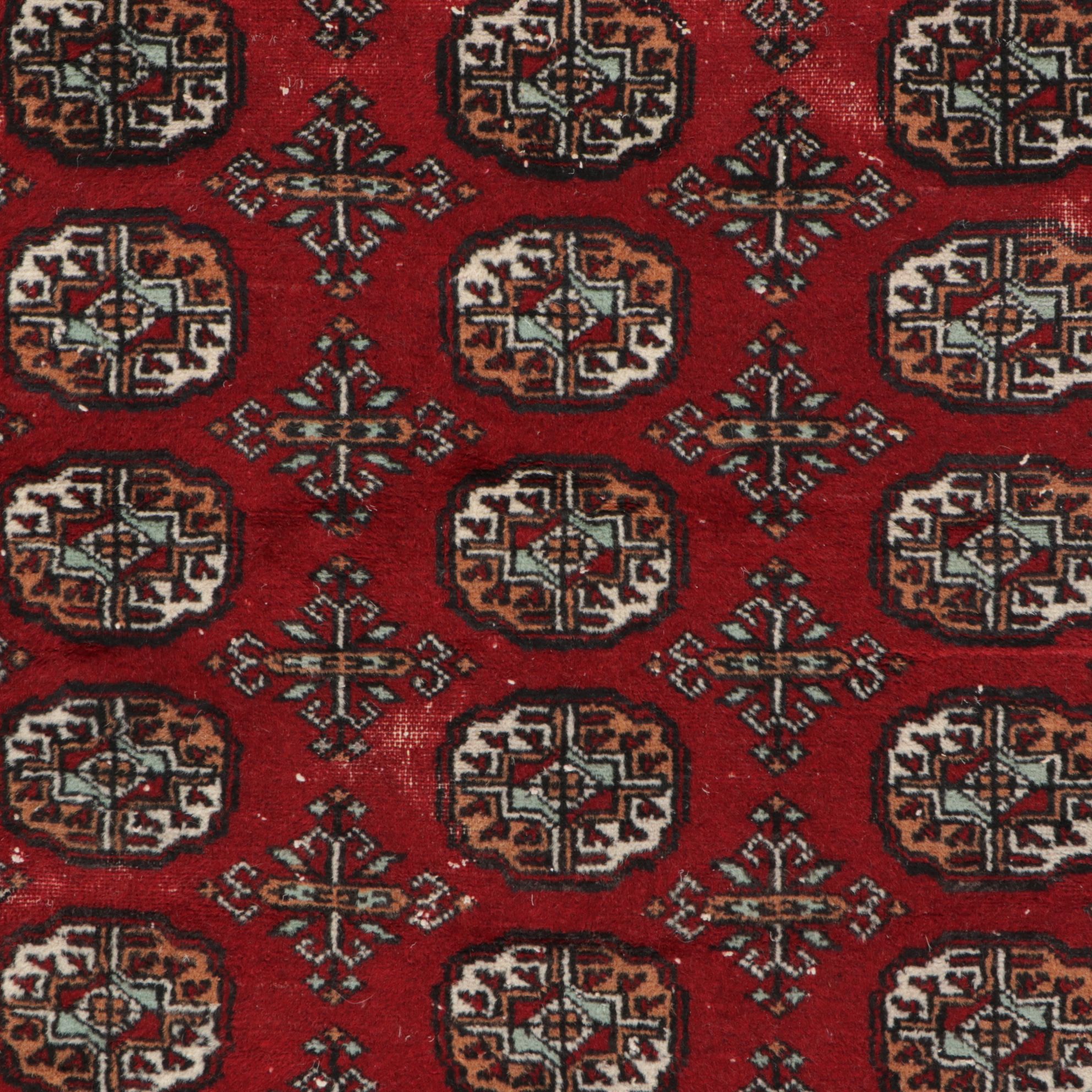 4'1 x 6'4 Hand-Knotted Pakistani Bokhara Area Rug