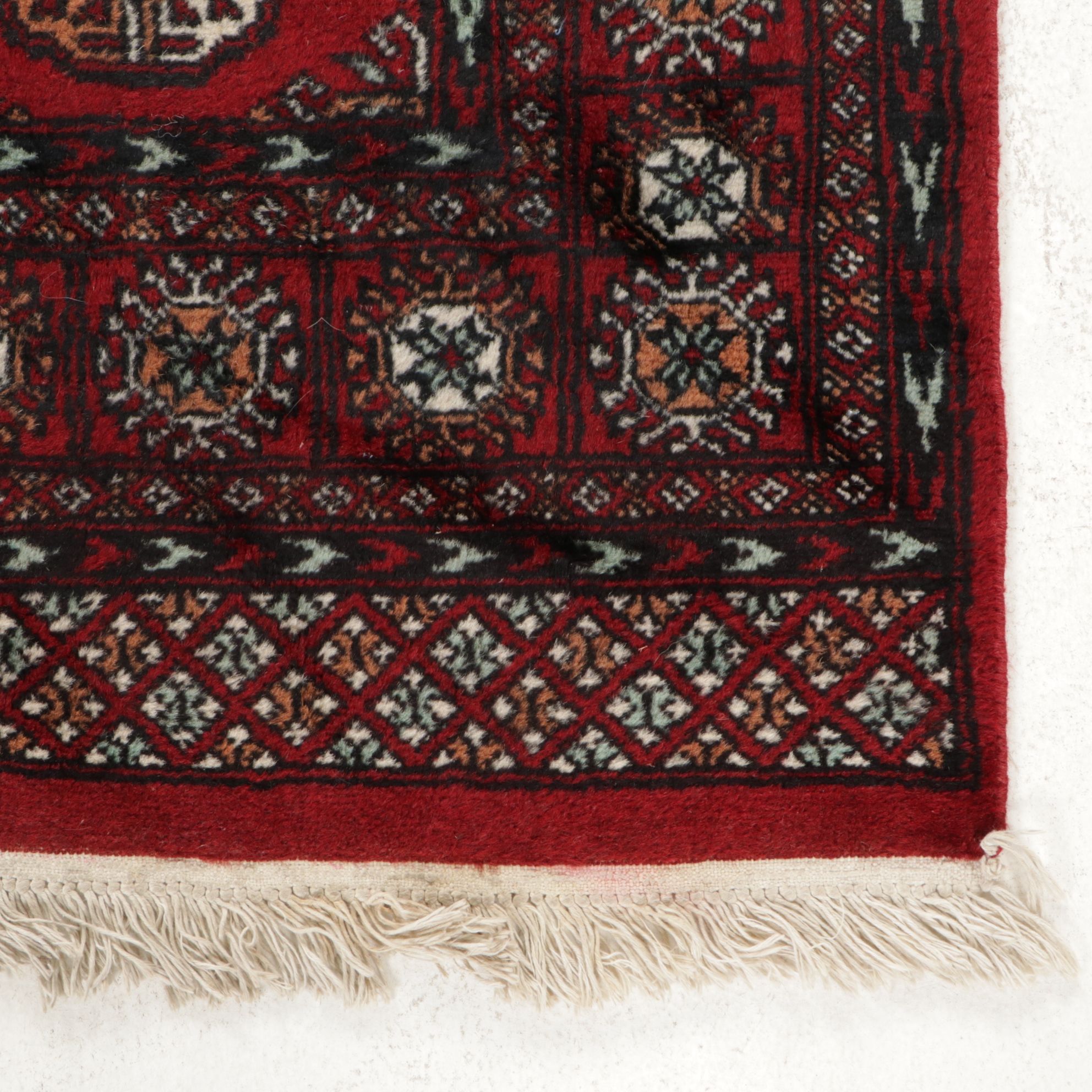 4'1 x 6'4 Hand-Knotted Pakistani Bokhara Area Rug