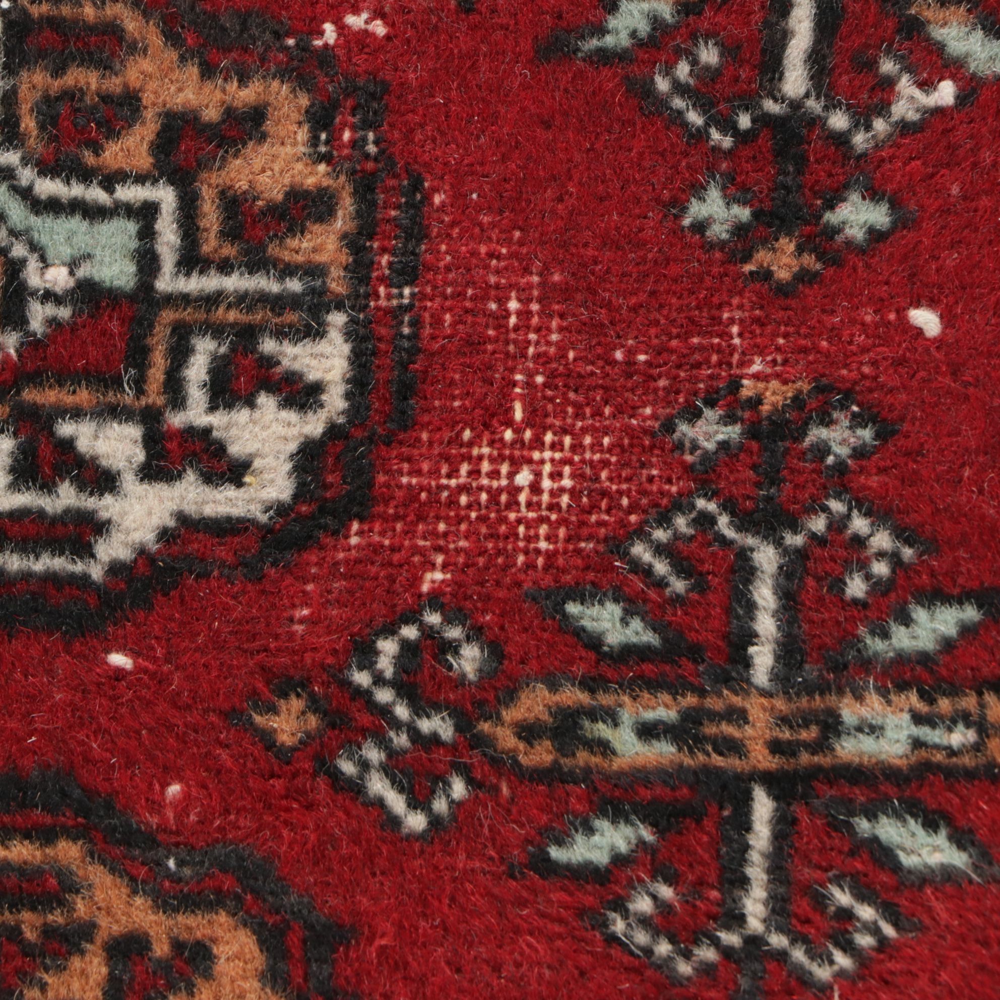 4'1 x 6'4 Hand-Knotted Pakistani Bokhara Area Rug