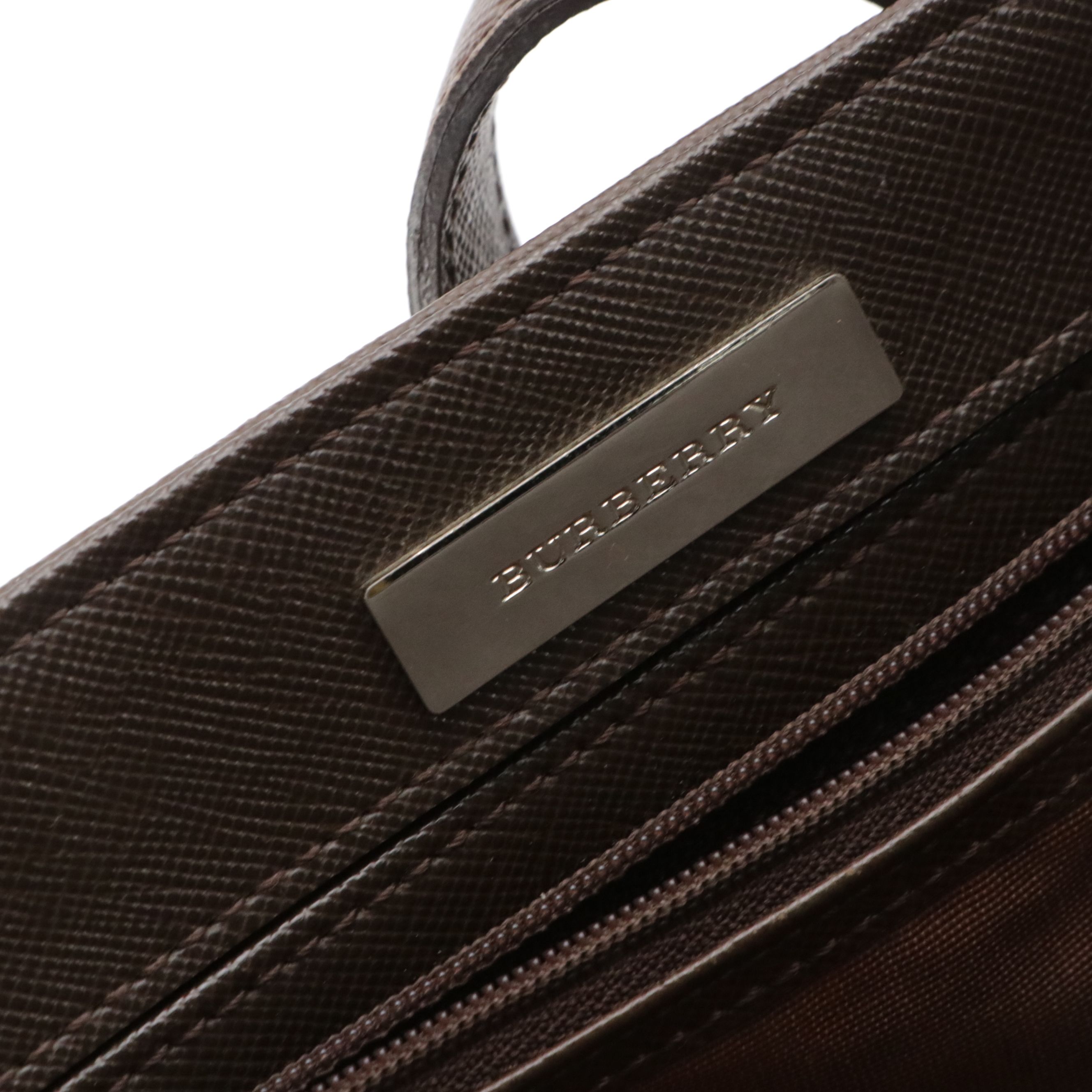 Burberry Nova Check and Saffiano Leather Small Tote Bag