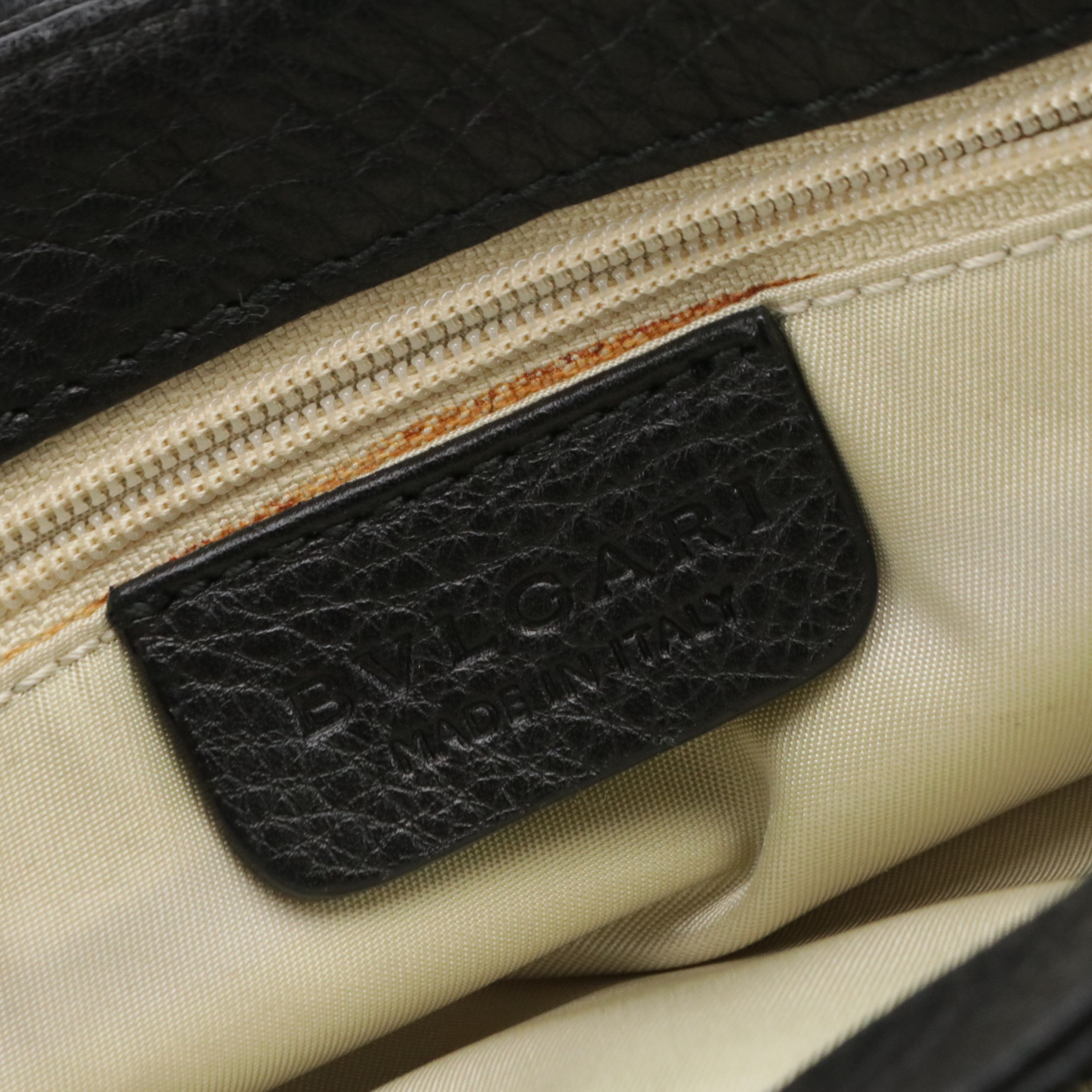 BVLGARI Small Logomania Jacquard Canvas Handbag with Leather Trim