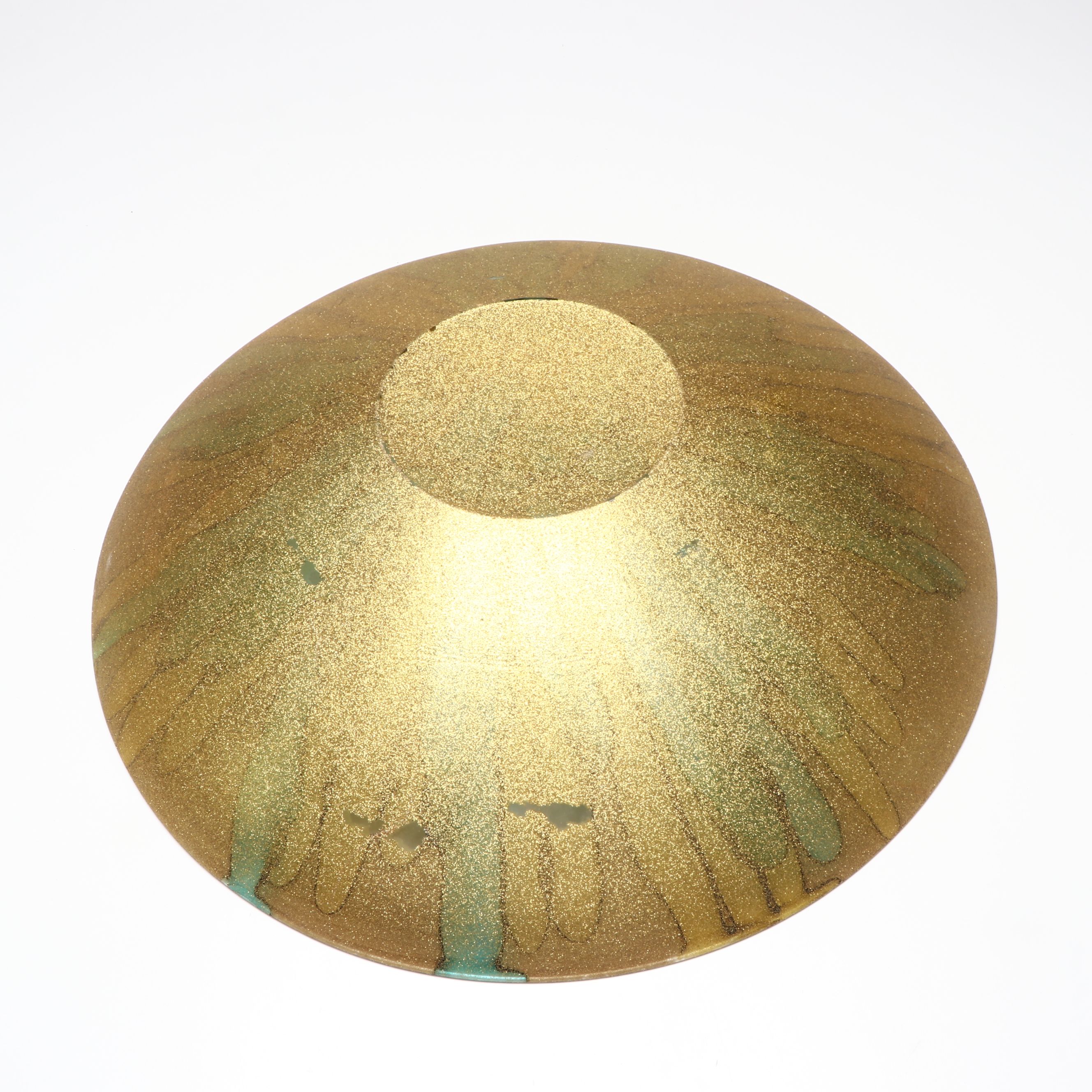 Contemporary Green and Blue Ceramic Vases and Glass Bowl with Candlesticks