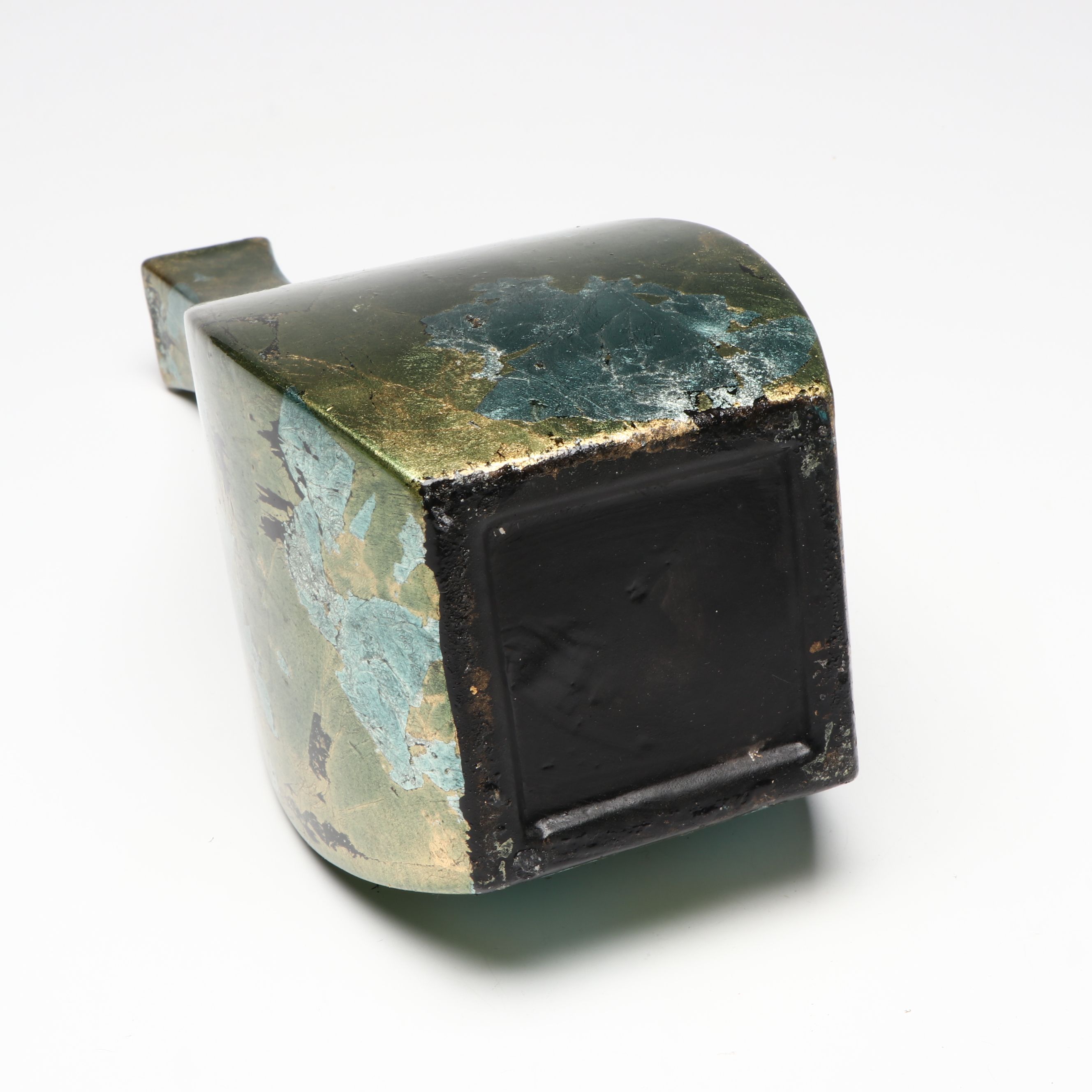 Contemporary Green and Blue Ceramic Vases and Glass Bowl with Candlesticks