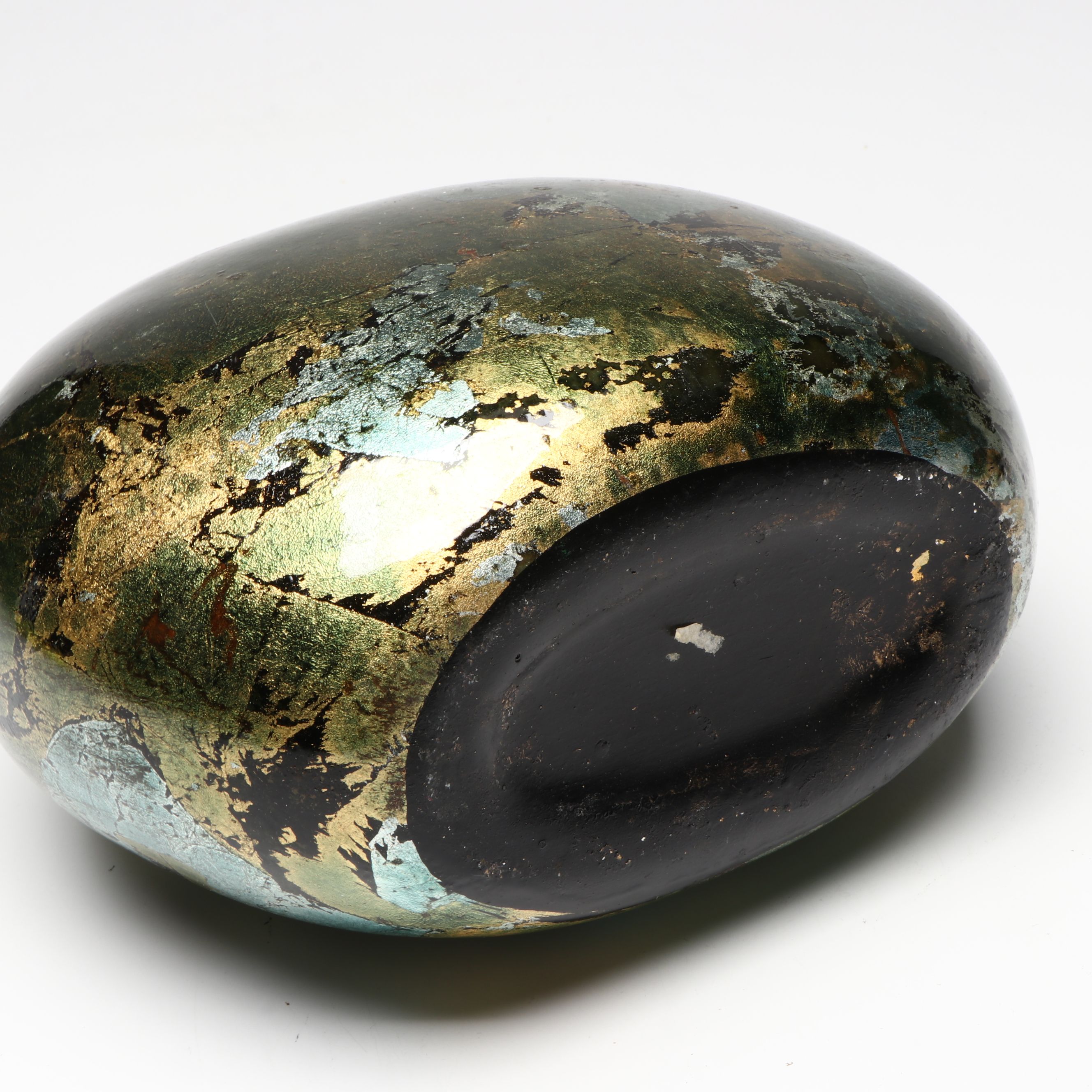 Contemporary Green and Blue Ceramic Vases and Glass Bowl with Candlesticks