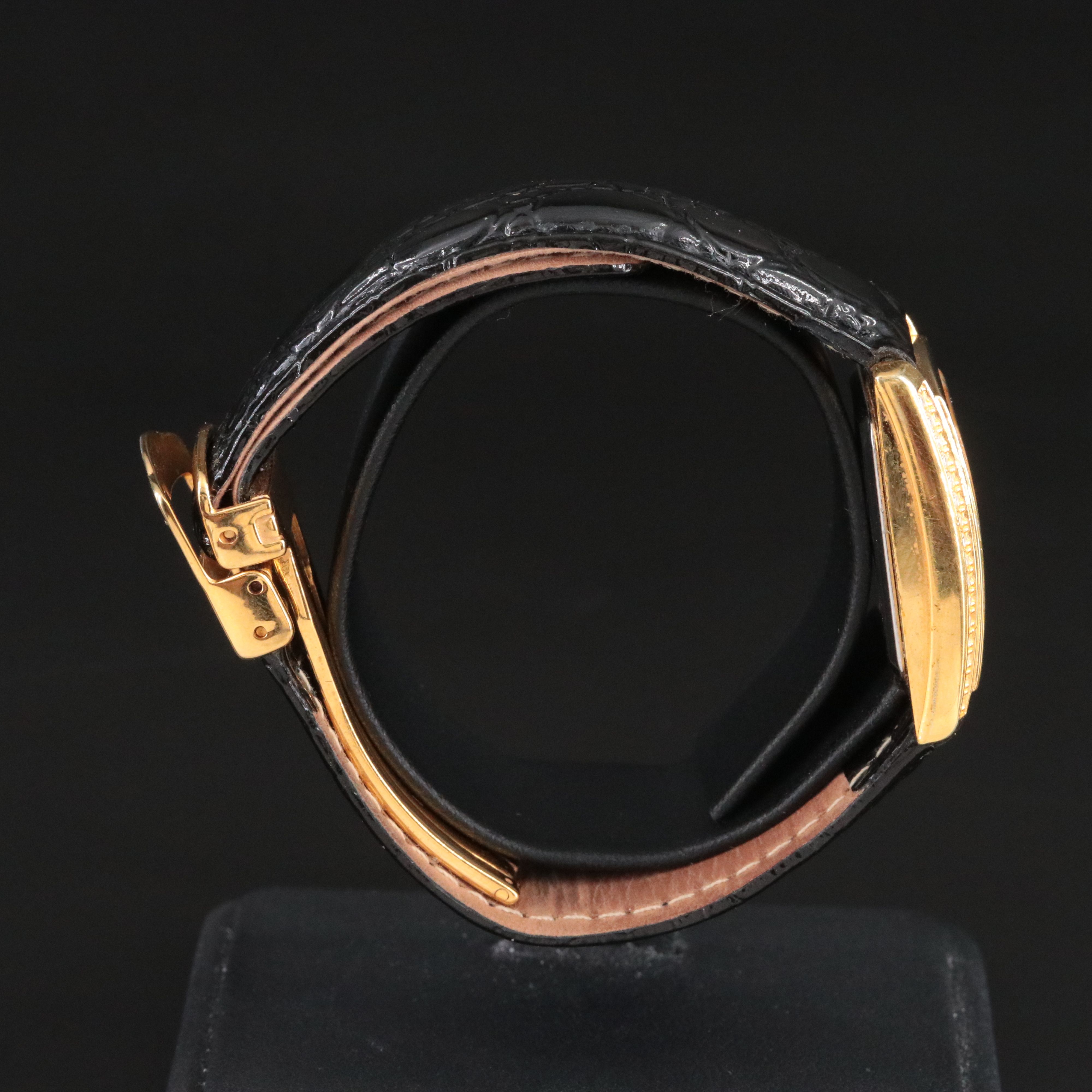 JBK Collection By Camrose  & Cross Gold-Tone and Rhinestone Tank Watch